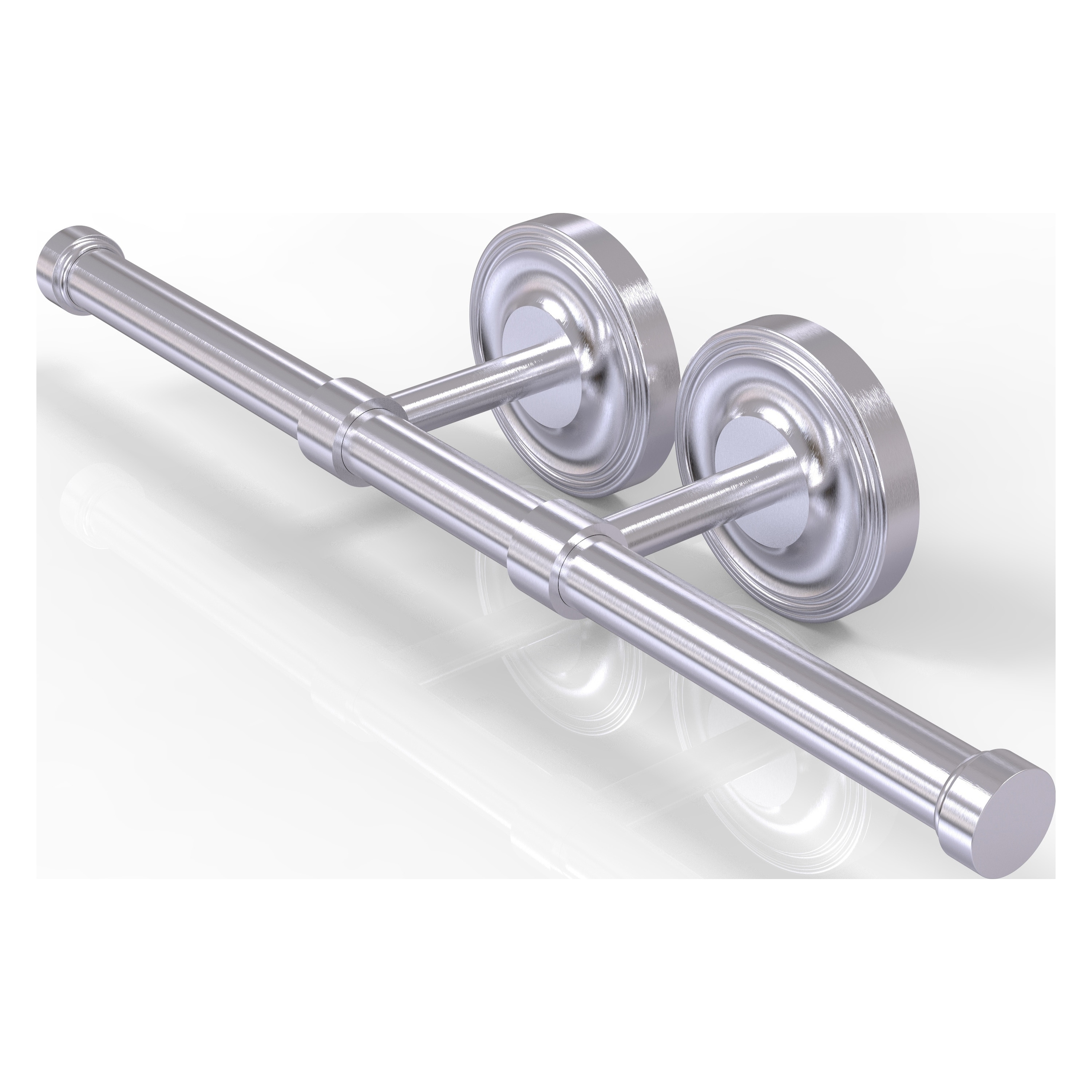Allied Brass PR-24-2-SCH Prestige Regal Satin Chrome Wall mount Double post Toilet Paper Holder 2 -Rolls