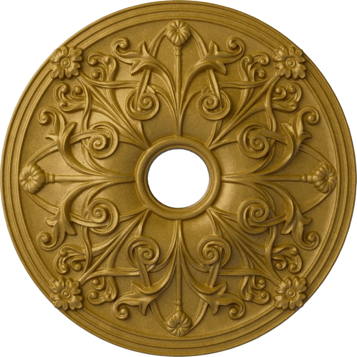 Ekena Millwork CM23JAPGS Jamie 23.625-in W x 23.625-in L Painted Pharaohs Gold Polyurethane Whole Ceiling Medallion