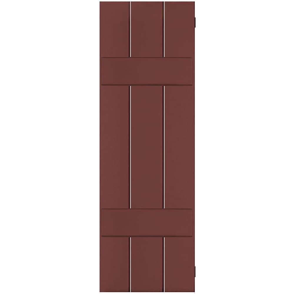 Ekena Millwork RWB12X046CRP 12-in W x 46-in H Cottage Red Board and batten Wood Exterior Shutters ( 2 -Pack )