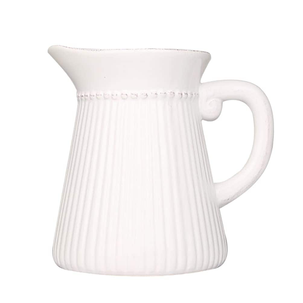 Aoibox  Ceramic Pitcher Vase with Handle White Decorative Water Pitcher for Flower Arrangements Home Office Desk