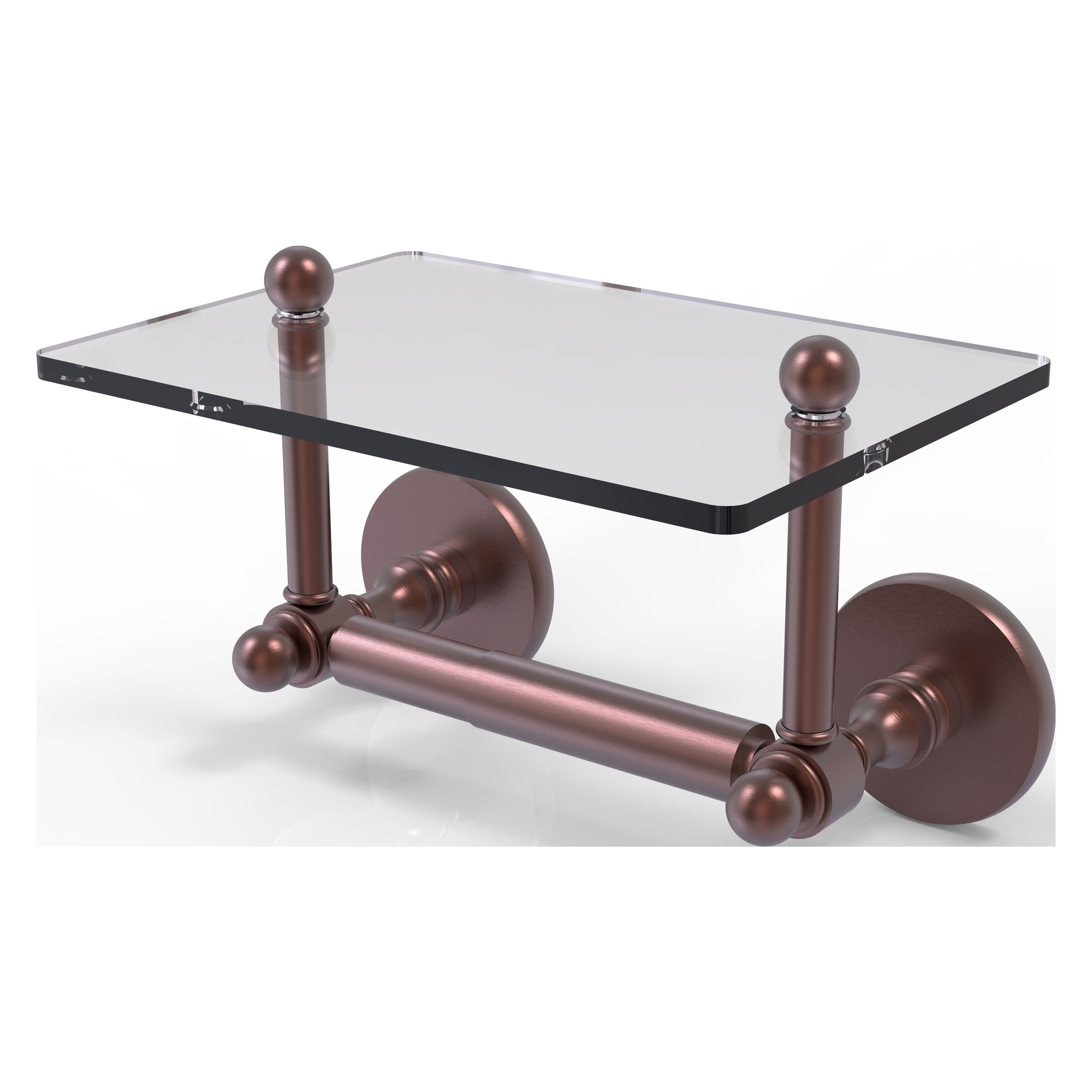 Allied Brass P1000-GLT-24-CA Prestige Skyline Antique Copper Wall mount Double post Toilet Paper Holder 1 -Rolls