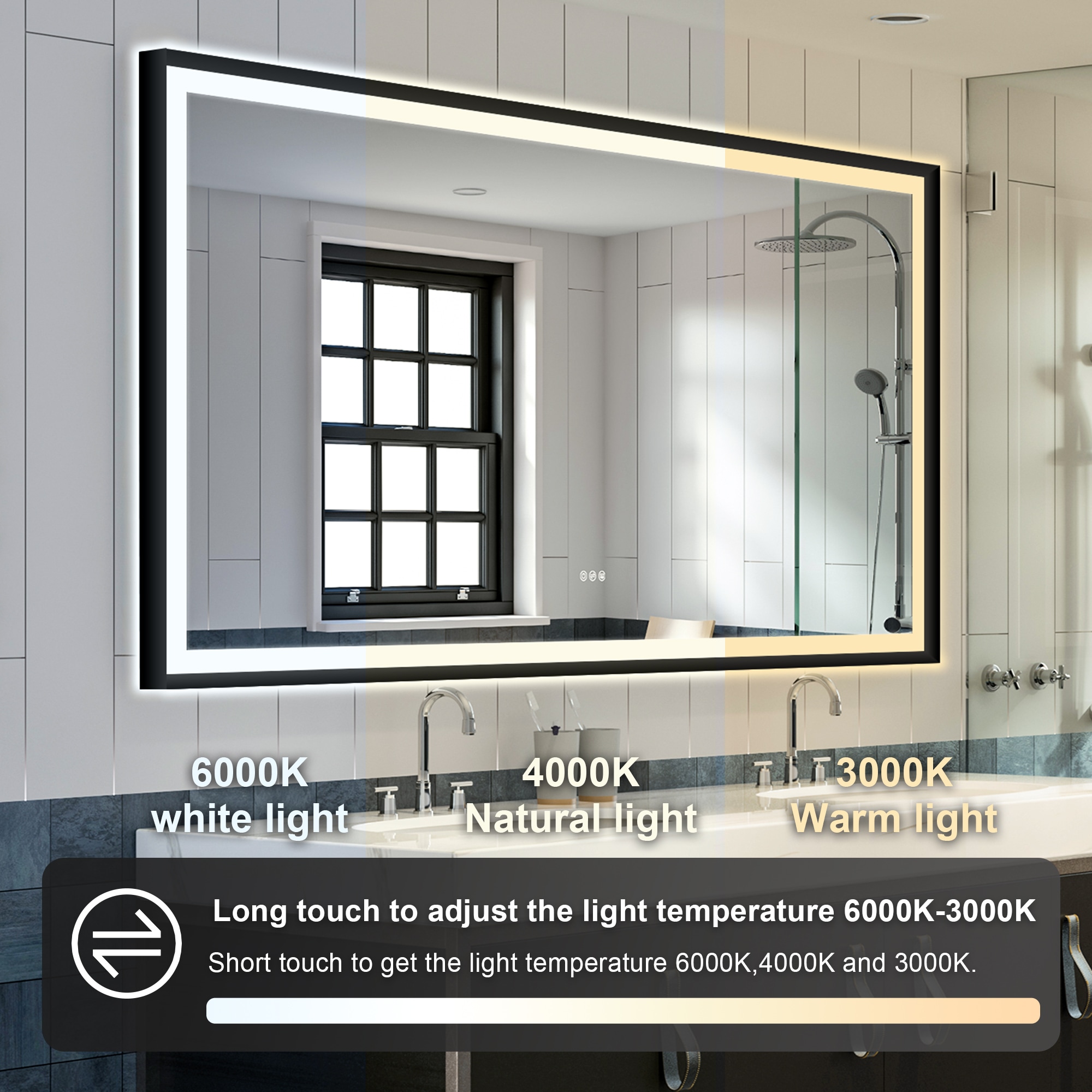 WELLFOR W6FM7236MB Framed-Bath-Mirrors - View #5