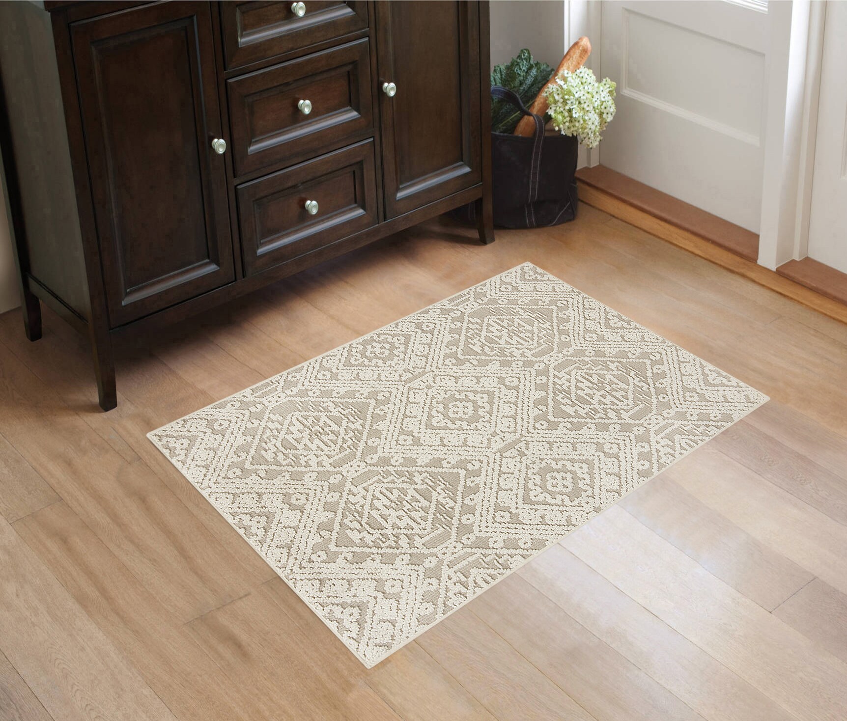 Cassidy Floral Indoor Outdoor Rug Carpet Washable Large Area Rugs Or Door  Mat
