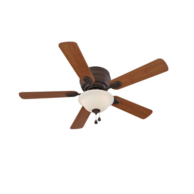 Harbor Breeze Mayfield 44-in Antique Bronze Indoor Flush Mount Ceiling Fan  with Light (5-Blade) at Lowes.com