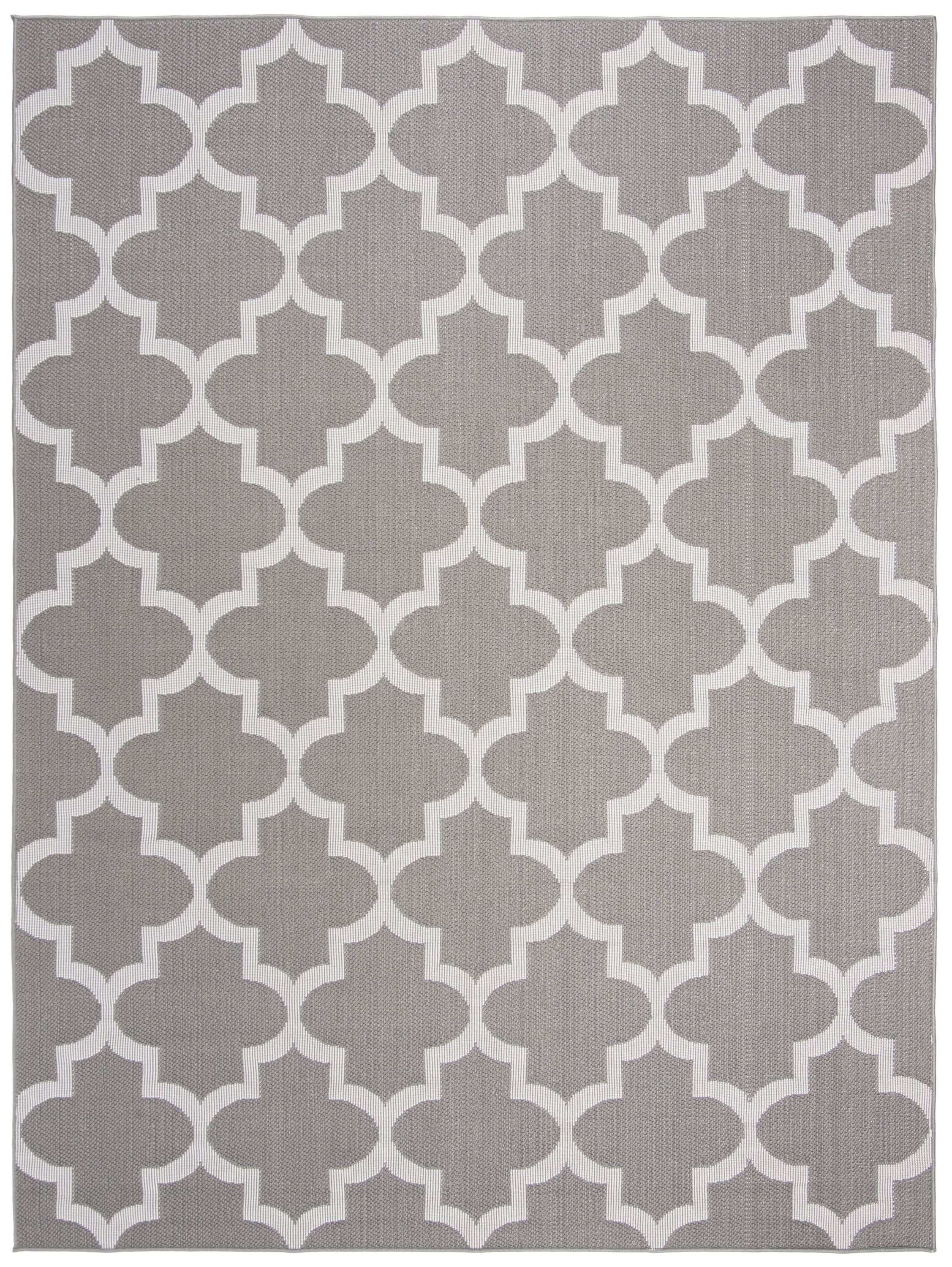 Safavieh BMU804F-9 Bermuda Madeira 9 x 12 (ft) Loomed Polypropylene Gray/Ivory Rectangular Indoor/Outdoor Trellis Coastal Wash with water Area rug