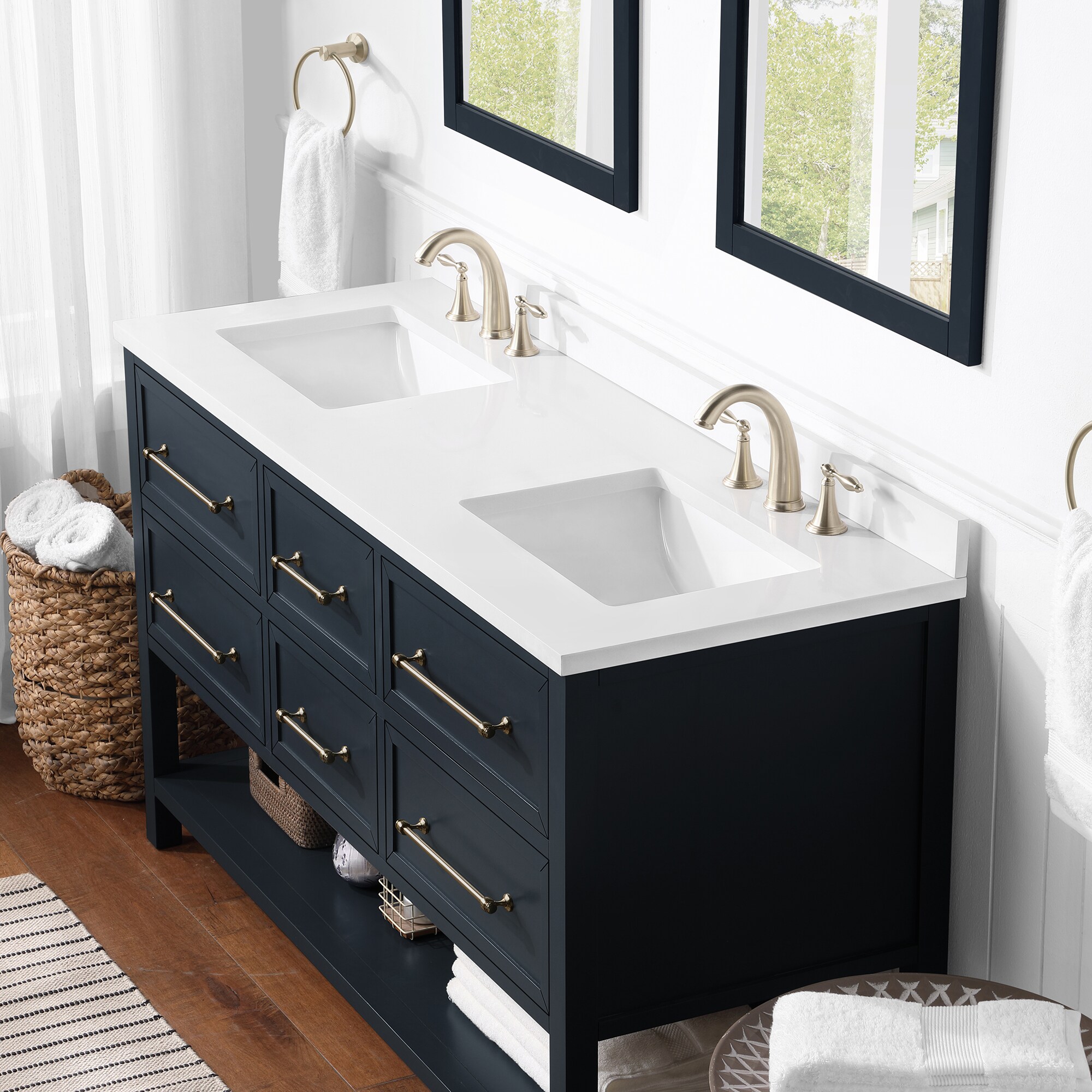 allen + roth A+R 60-IN WINDSOR BLUE VANITY at