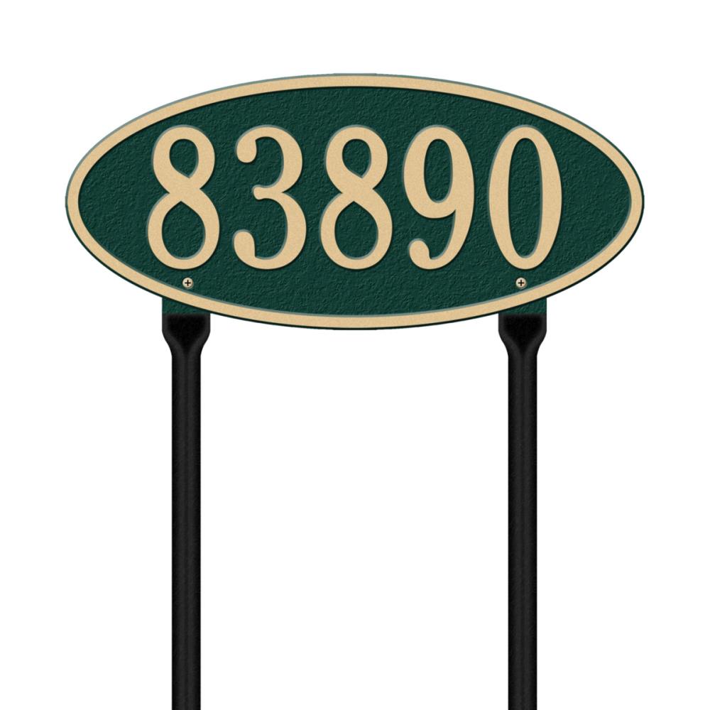 Whitehall Green/Gold Aluminum Address Plaque in the Outdoor Plaques ...