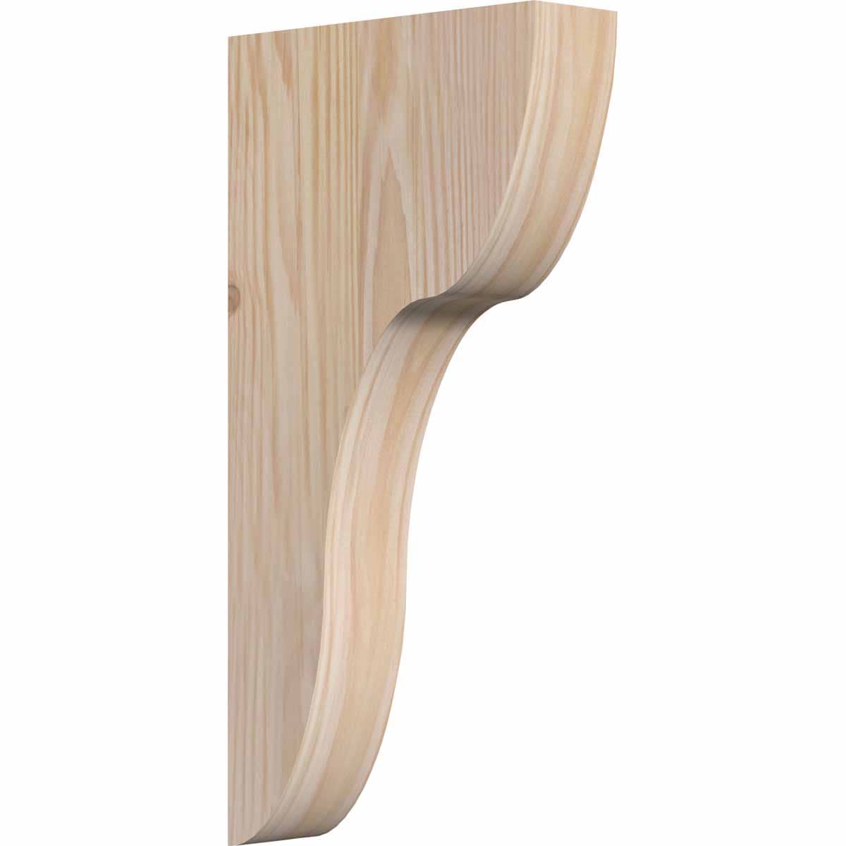Ekena Millwork COR04X12X24CAR00SDF 3.5-in x 12-in x 24-in Carmel Unfinished Douglas fir Wood Paintable/Stainable Corbel