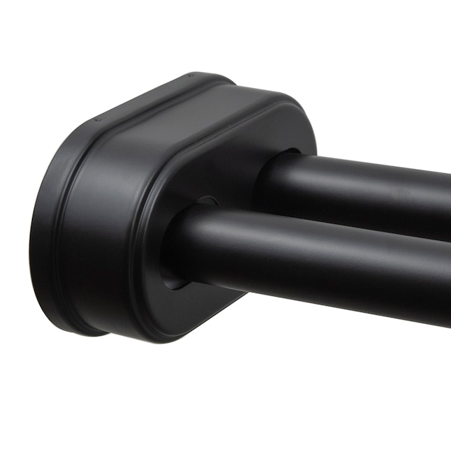 Allen Roth 44 In To 72 Matte Black Fixed Or Tension Double Curve Adjule Shower Curtain Rod The Rods Department At Lowes Com