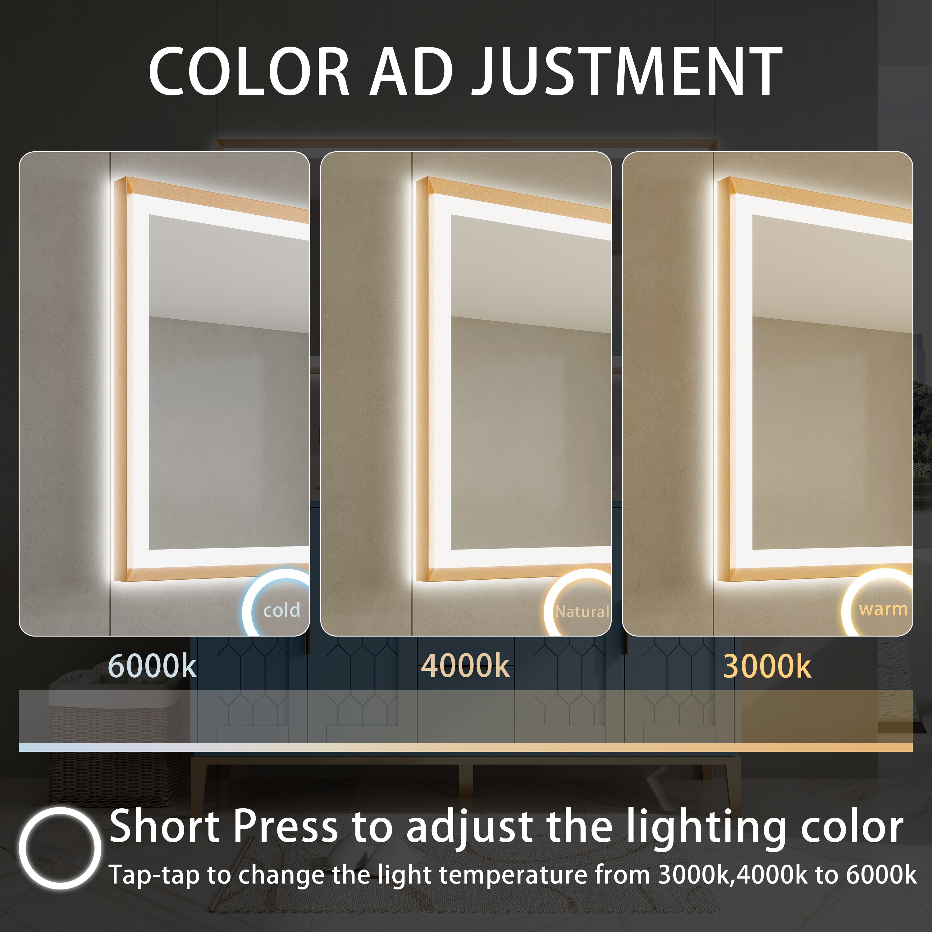 CALVON CLW66028BG Framed-Bath-Mirrors - View #6