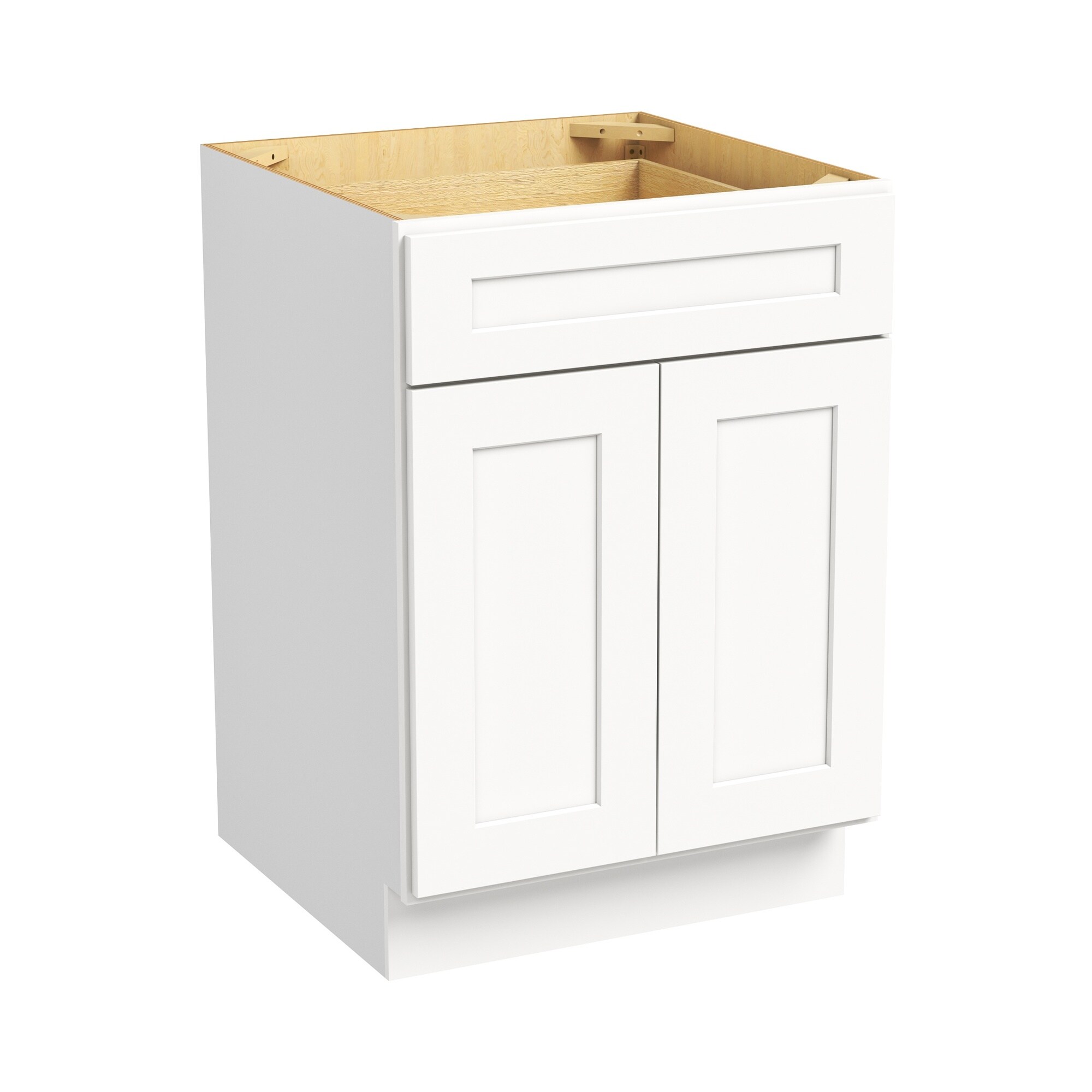Boyel Living 24-in W x 34.5-in H x 24-in D Creamy White Shaker Ready-to-Assemble Kitchen Base Cabinet with Soft-Close Hardware