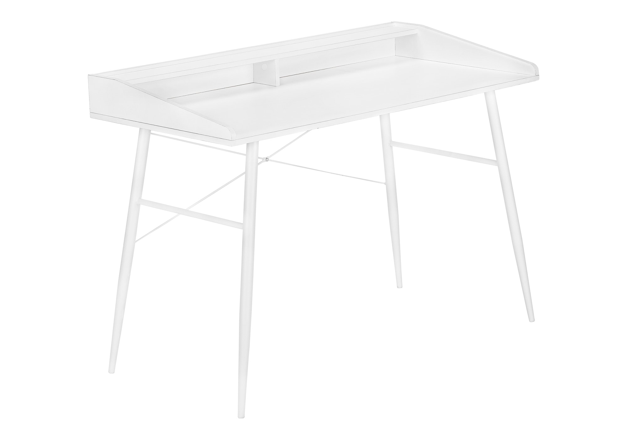 Tatayosi JL-219821 48 Inch White Computer Desk with Hutch Storage and X Frame