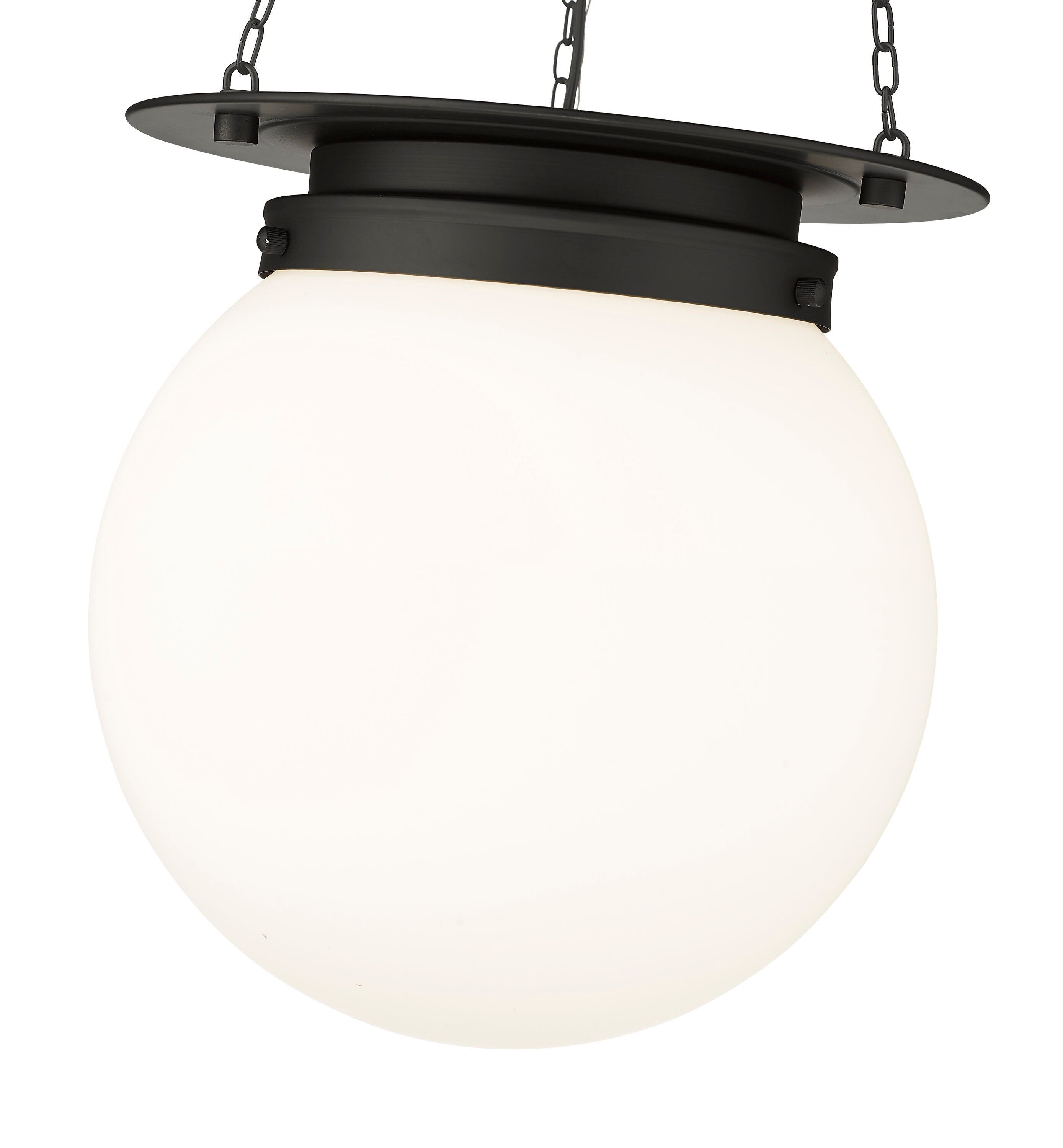 Calhoun Matte Black Steel and Glass Globe Pendant Light