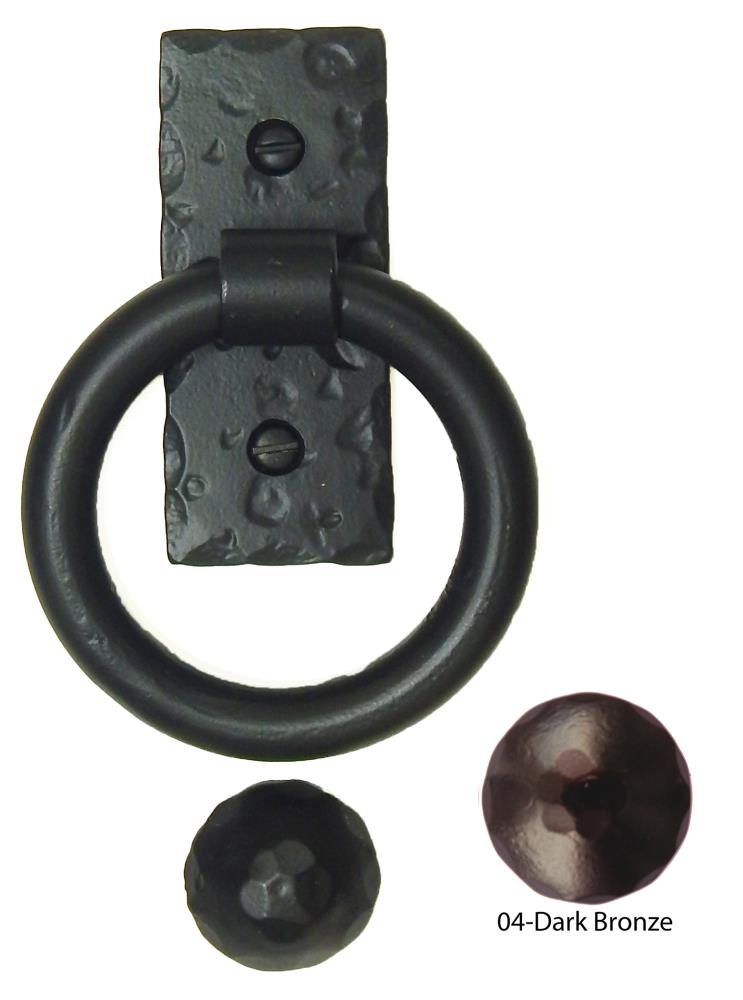 Agave Ironworks KN005/PU019-04 Ring Pull or Knocker 3-1/2-in Bronze Gate Handle