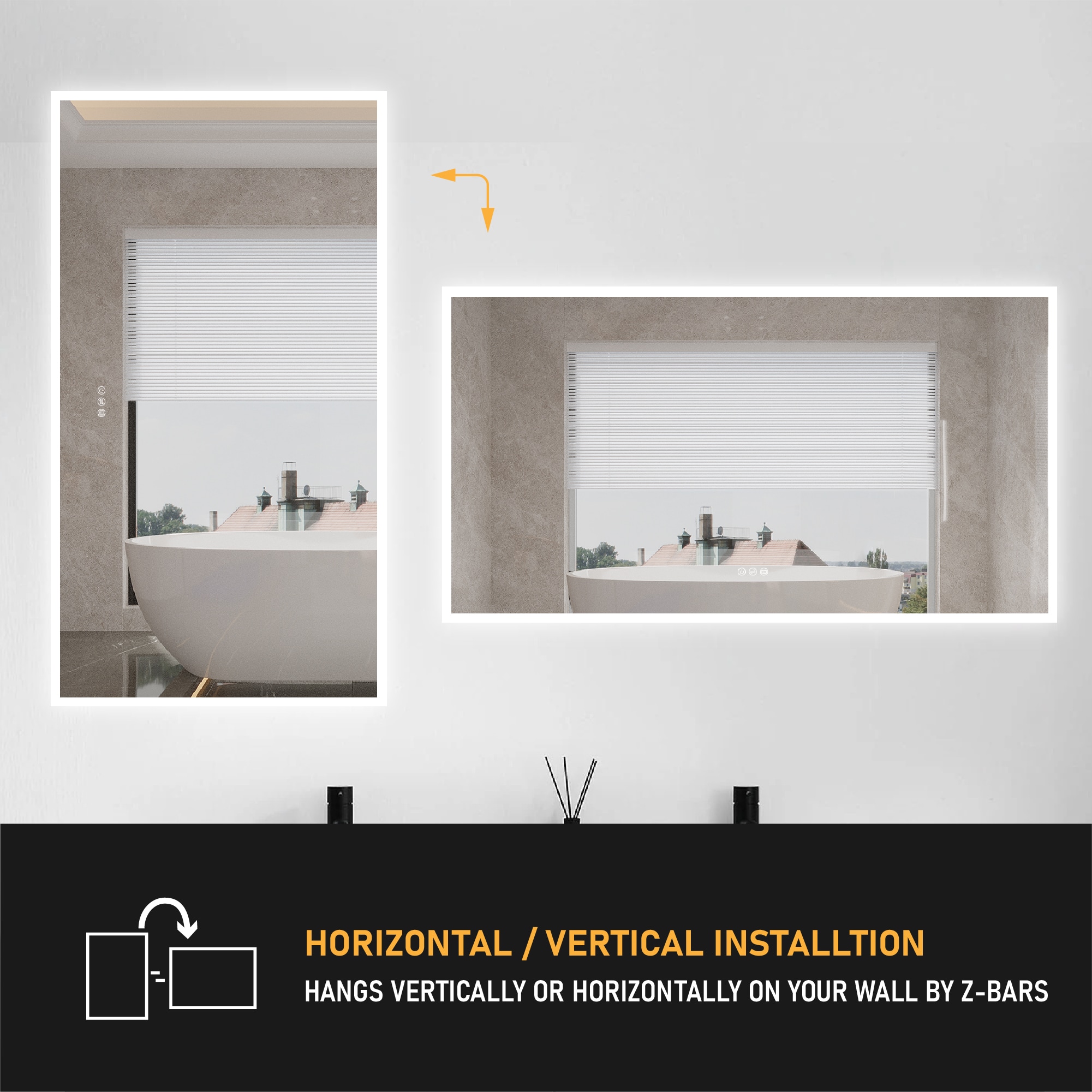 Forclover JSEXJXBM2836-3X Framed-Bath-Mirrors - View #6