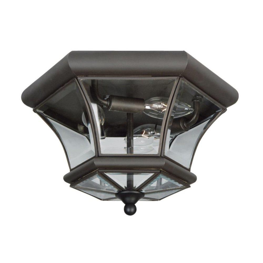 Livex Lighting Monterey 12 5 In W Bronze Outdoor Flush Mount Light In The Outdoor Flush Mount Lights Department At Lowes Com