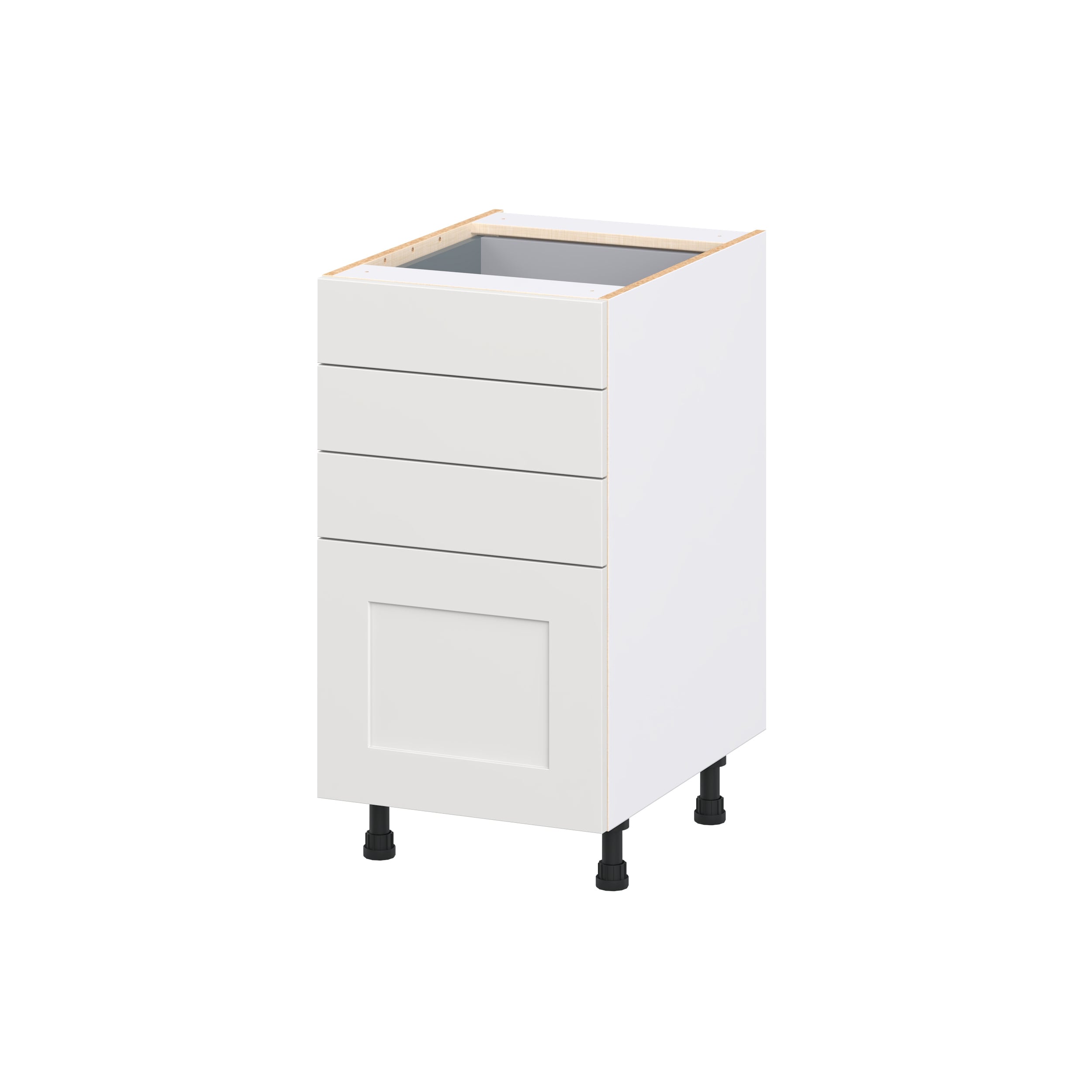 Hugo&Borg DSB4D18-JO Jolie 18-in W x 34.5-in H x 24.5-in D Warm White 4 -Drawers Drawer Base Fully assembled Cabinet Shaker