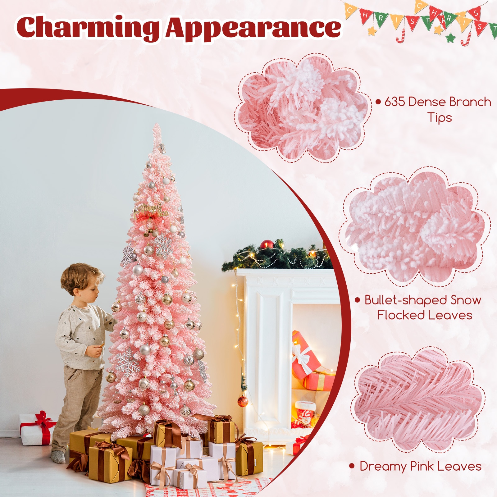 WELLFOR HYG24018US Artificial-Christmas-Trees - View #4