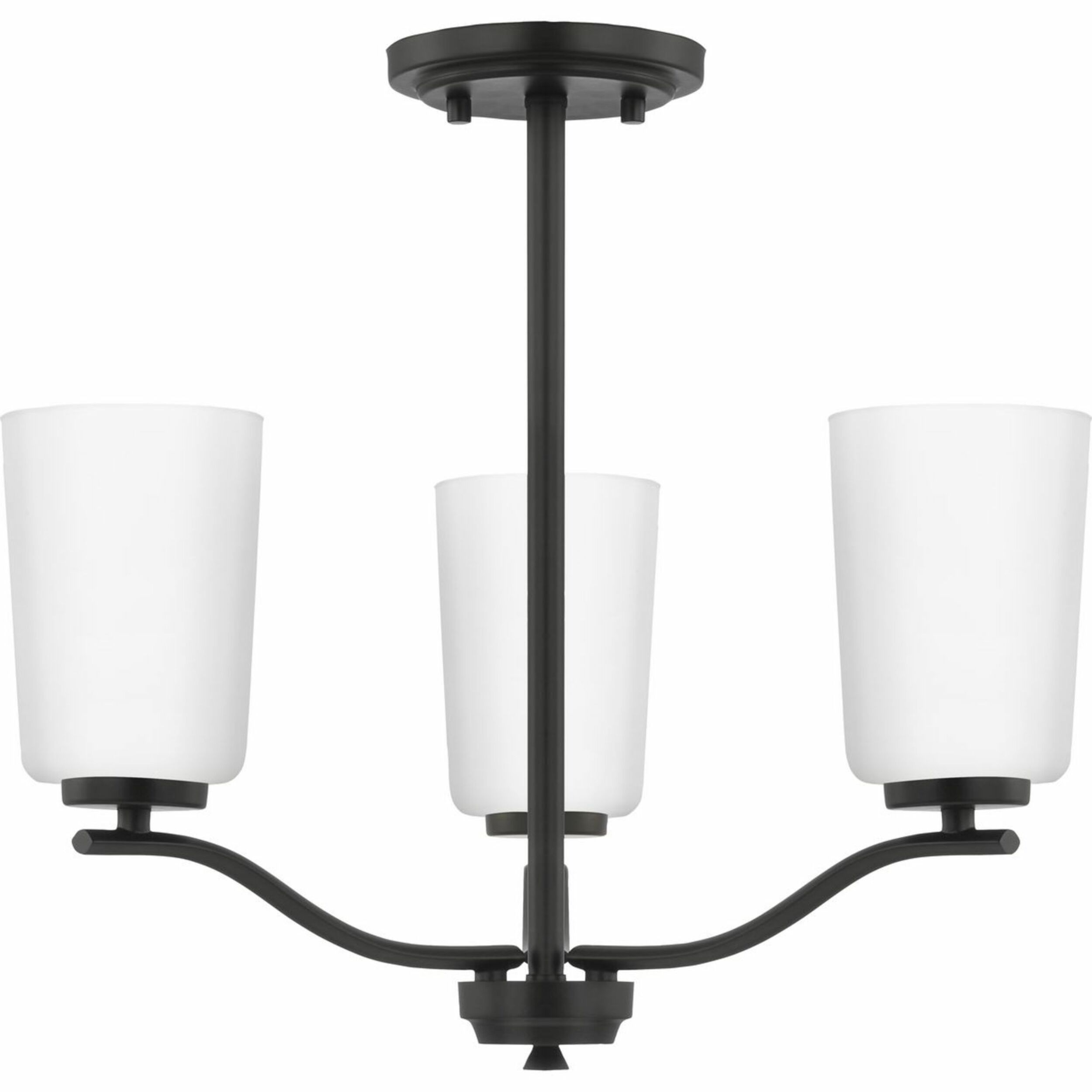 Progress Lighting P400349-31M Adley 3 -Light Matte Black Transitional For Use in Bedrooms, Dining Rooms, Foyers, Kitchens, Living Rooms Chandelier