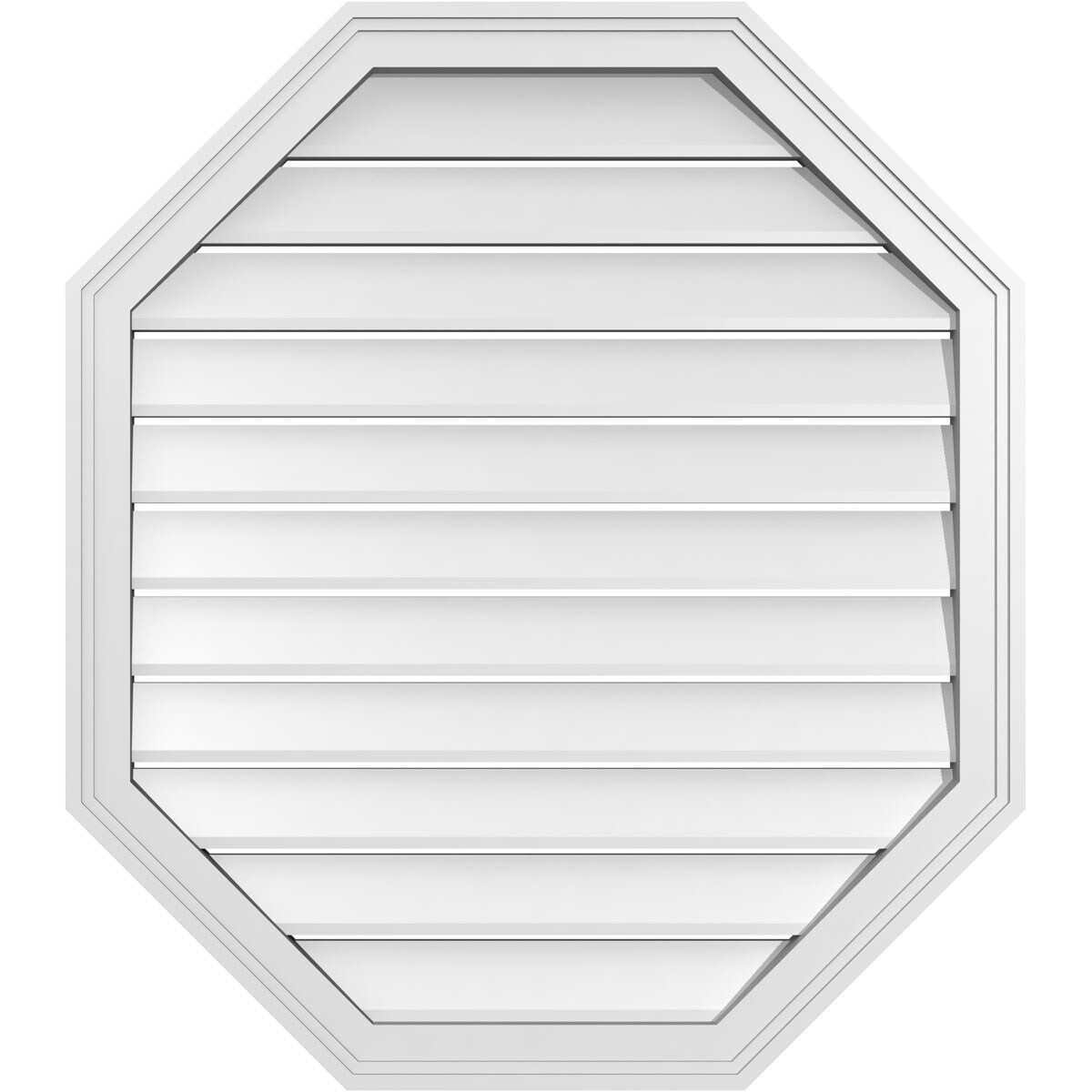 Ekena Millwork GVPOV30X3402SF 30-Inches x 34-Inches Off-white Octagon PVC Gable Louver Vent