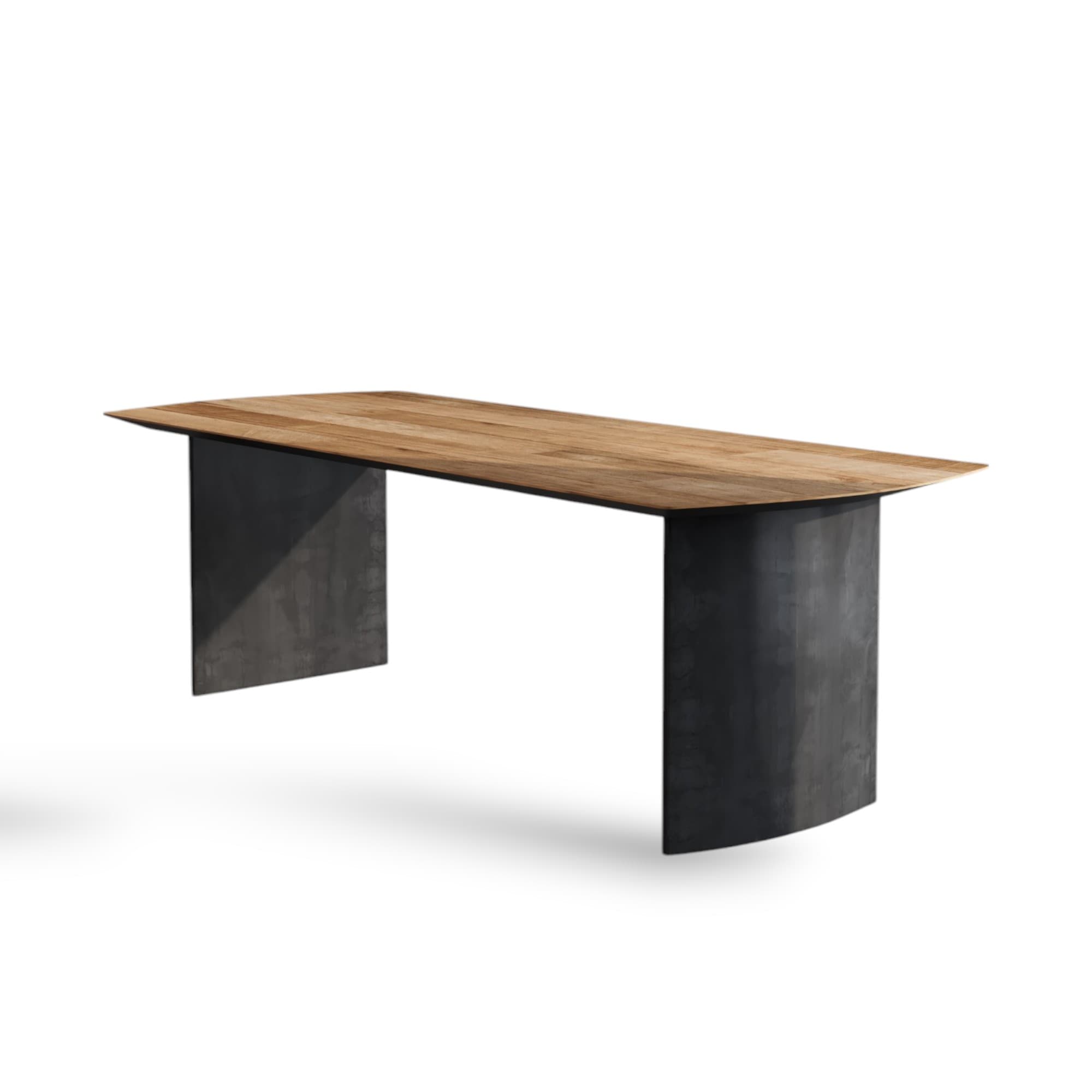 Urban Woodcraft 98DT.AT.N Atelier Black Contemporary/Modern Dining Table, Reclaimed wood with Painted Reclaimed wood 98-in L x 31-in H