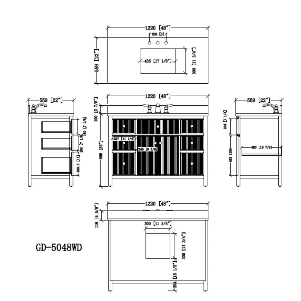 Benton Collection GD-5048WD-48 Bath-Vanity-Combo - View #4