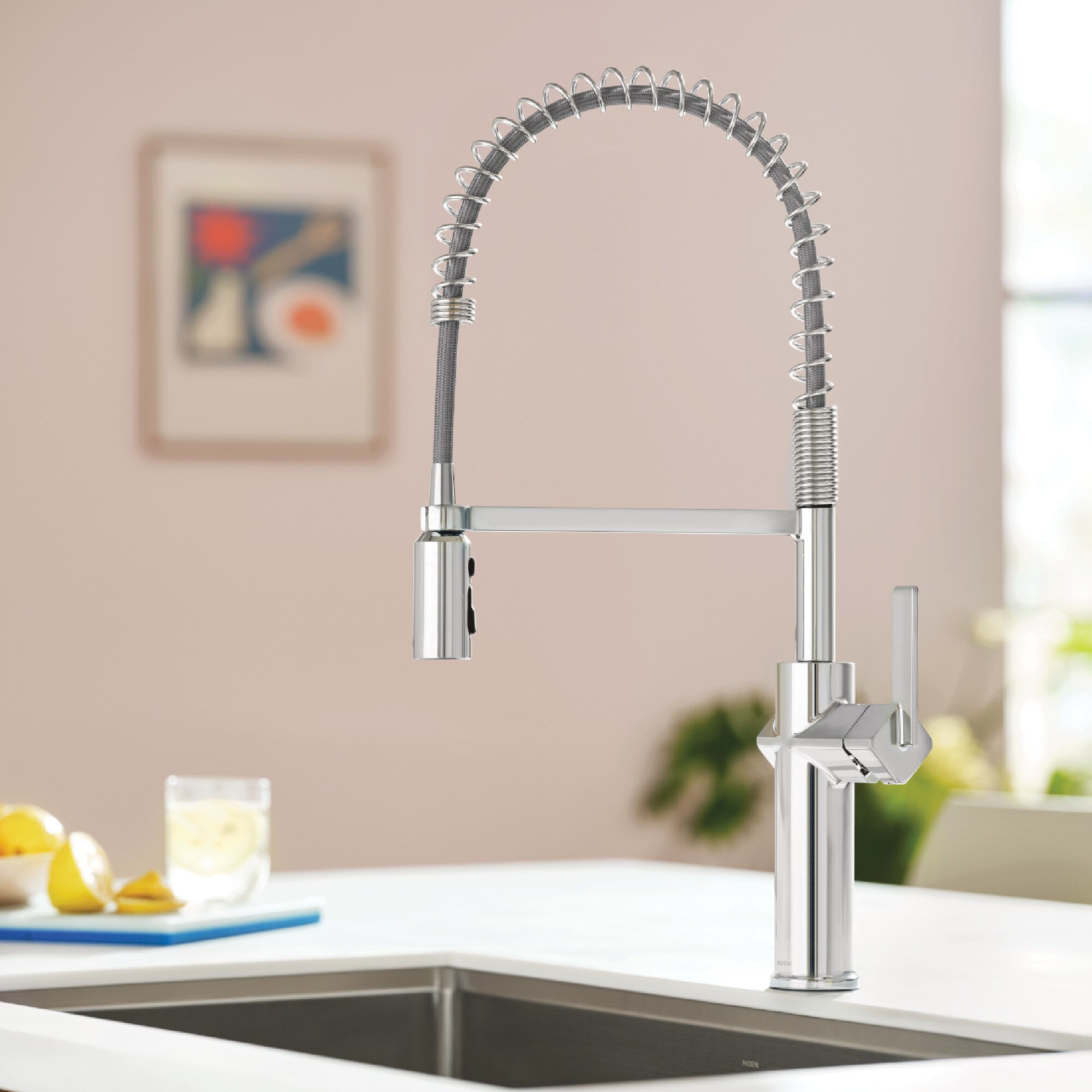 Moen 87580 Joric Chrome Single Handle Deck-mount Pull-down Kitchen Faucet with Sprayer ( Deck Plate Included )