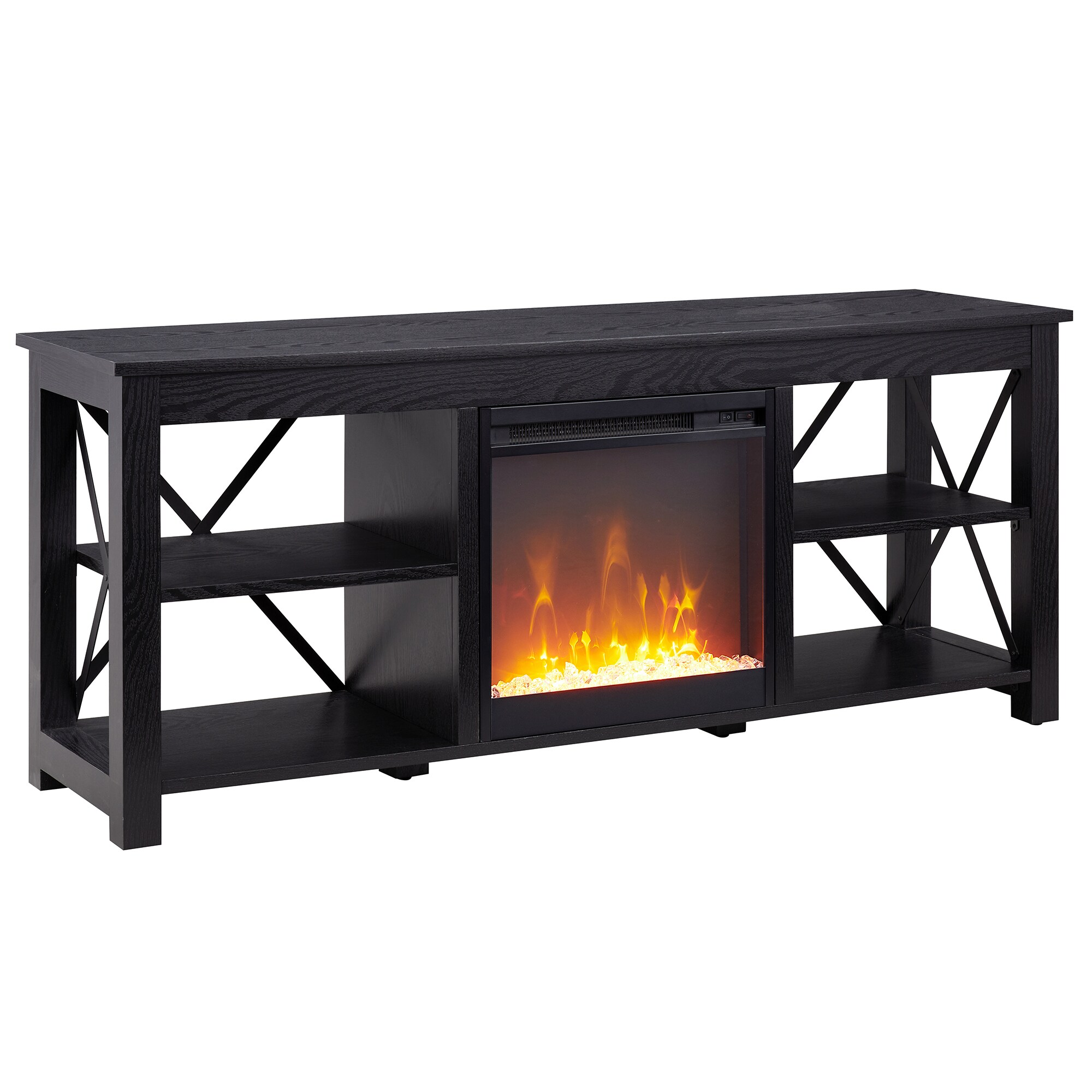 Hailey Home TV1303 Sawyer Transitional Black TV stand ( Accommodates TVs up to 70-in )
