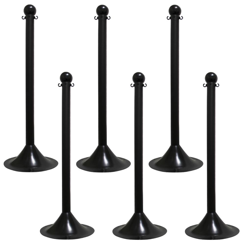 Mr. Chain 91503-6 Black Light Duty Stanchion (6-pack)