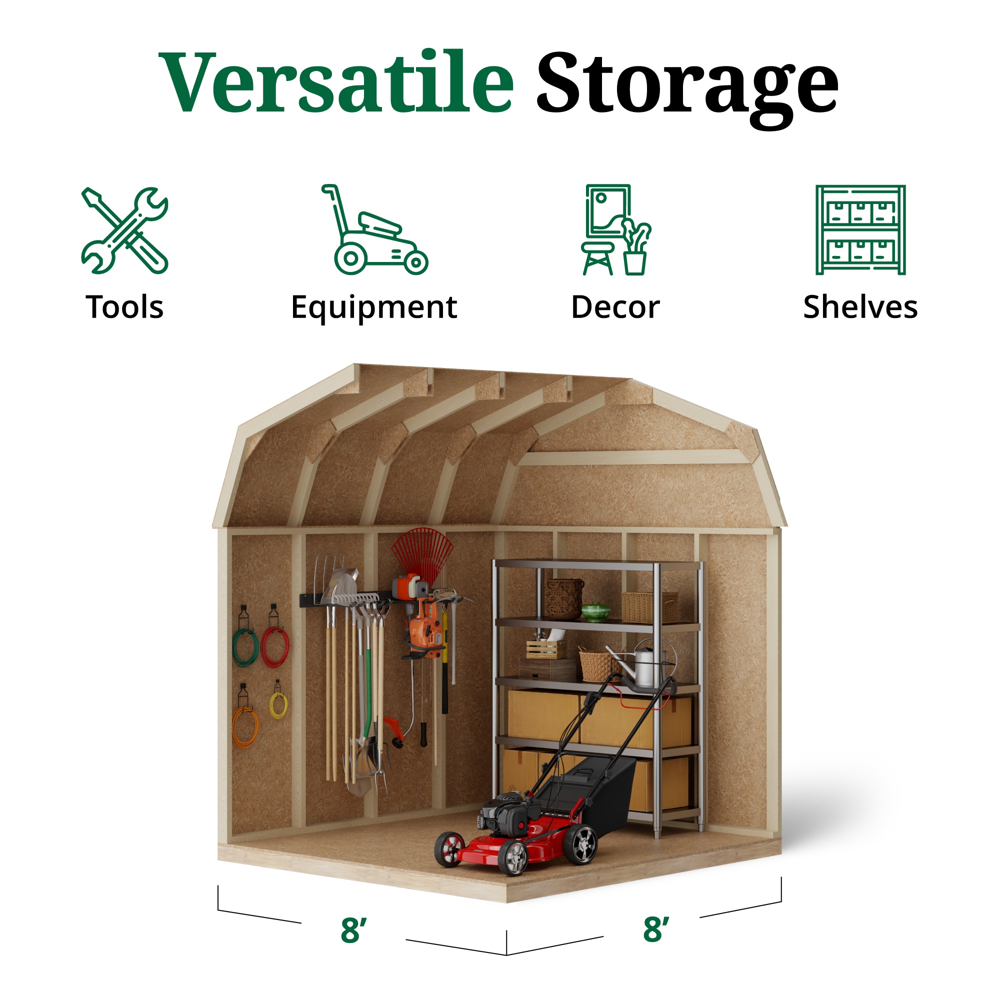 Little Cottage Co 8X8 VGB-6-PC Wood-Storage-Buildings - View #5