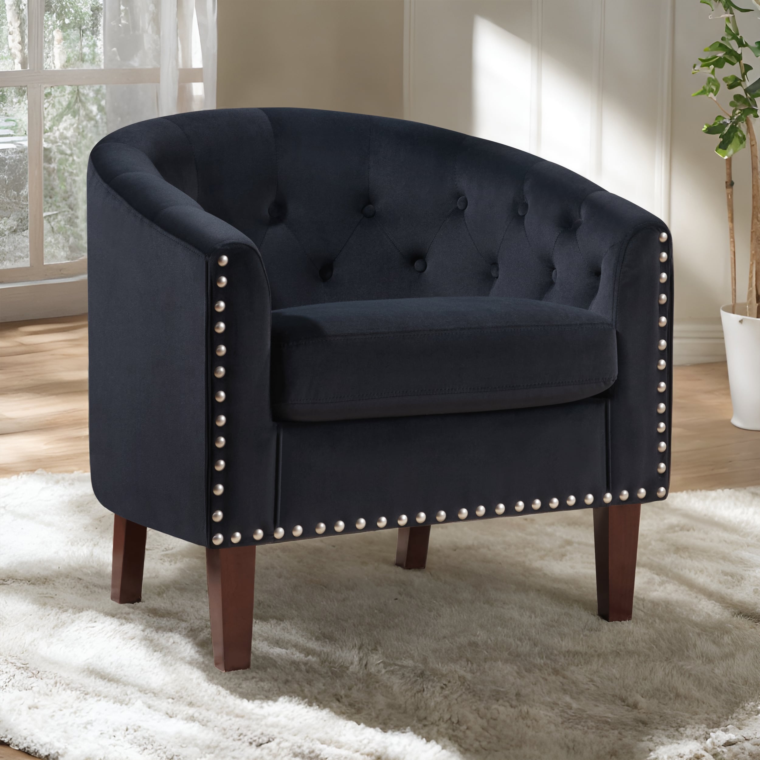 prilinex 47281617 Modern Black Faux leather Club Chair