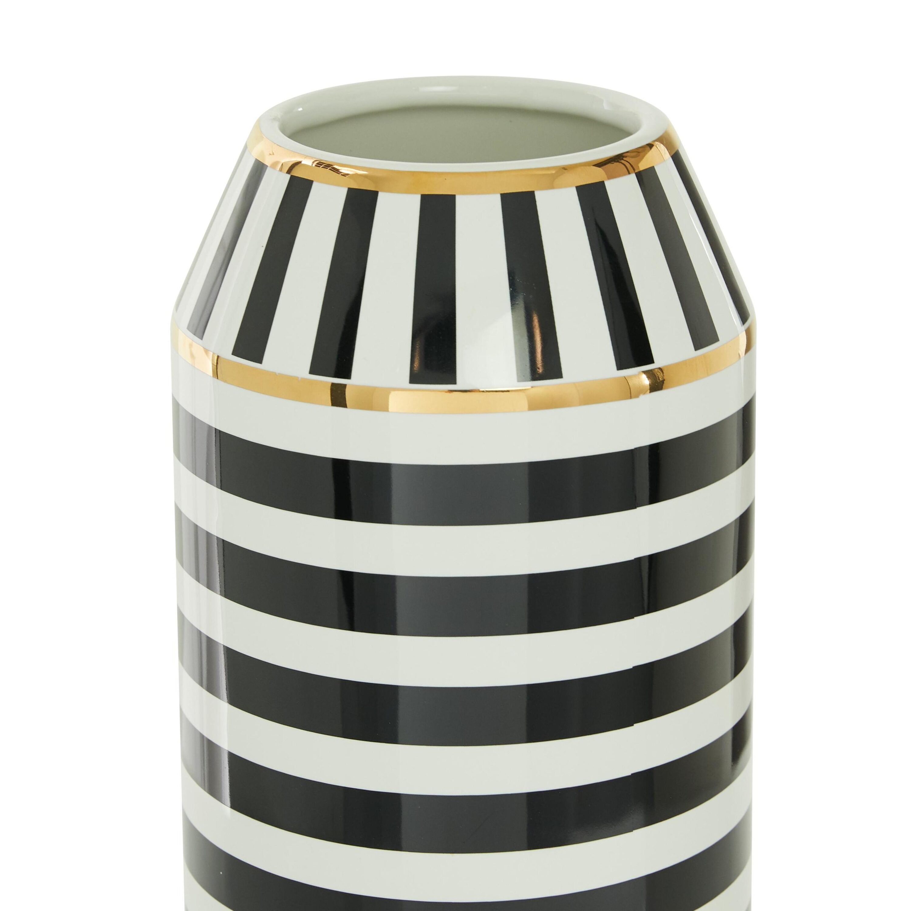 Black and White Ceramic Bouquet Table Vase