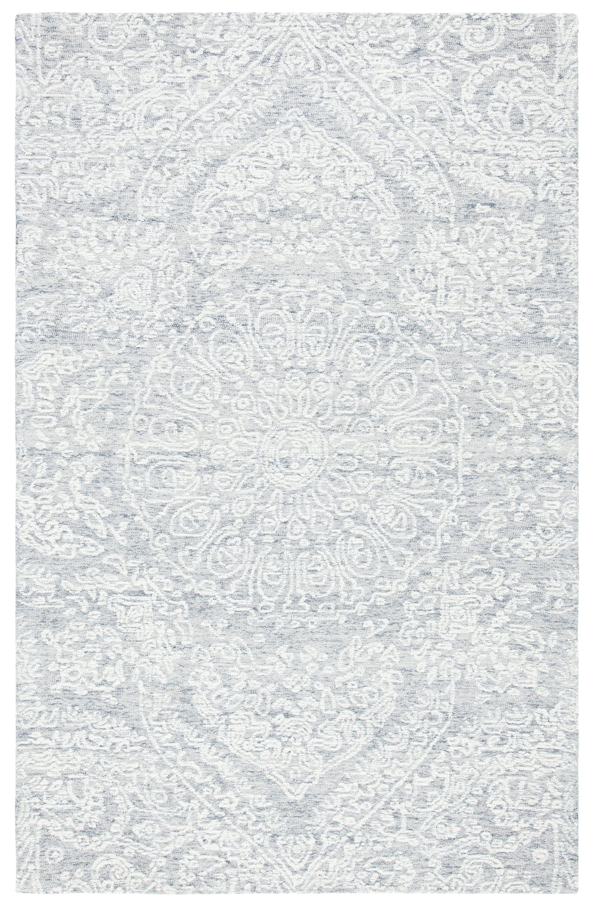 Safavieh MET993F-4 Metro Carline 4 x 6 (ft) Tufted Wool Gray/Ivory Rectangular Indoor Medallion Bohemian/Eclectic Area rug