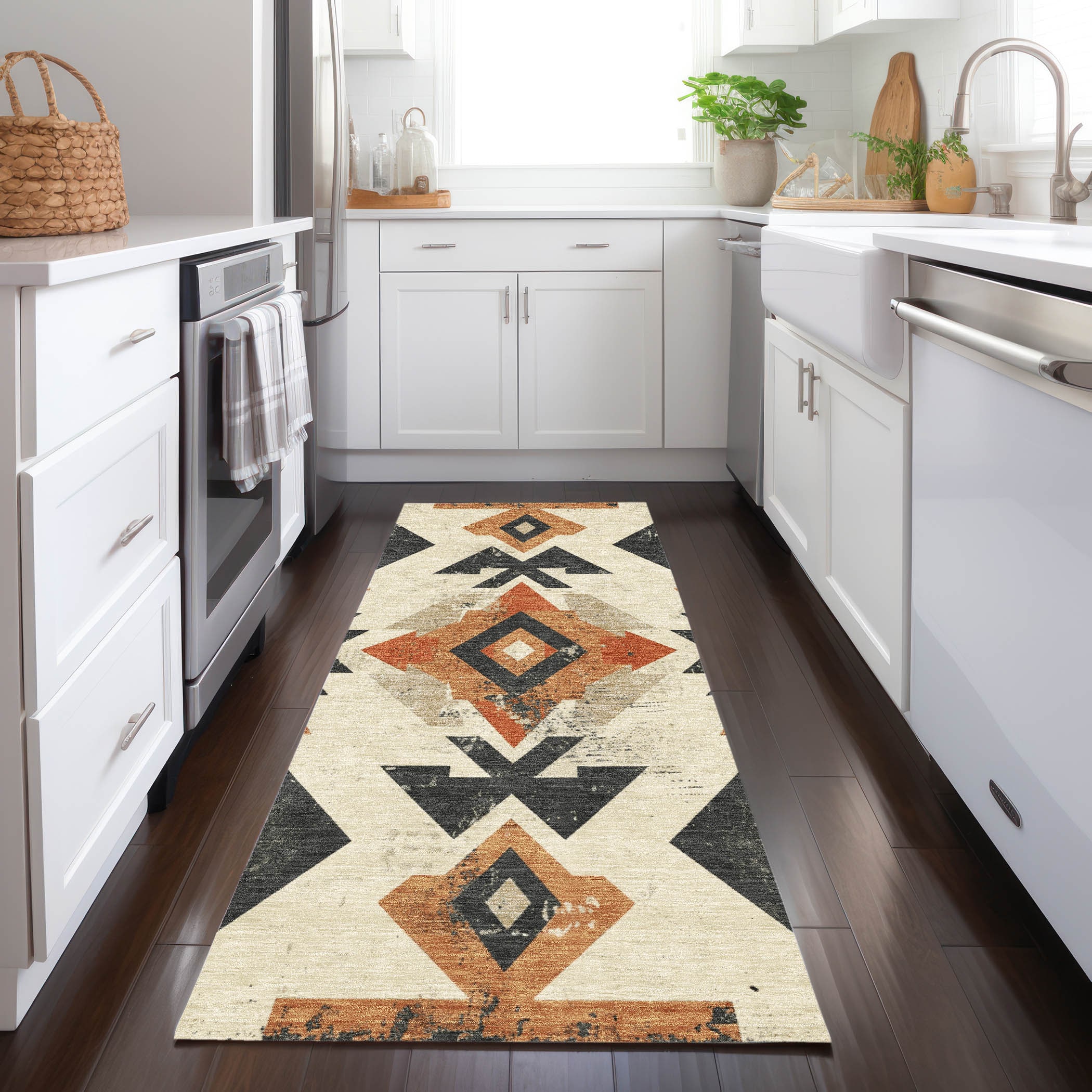 Addison Rugs ACN1882IV2X8 Chantille ACN1882IV 2 x 7 (ft) Loomed Ivory Rectangular Indoor/Outdoor Geometric Machine washable Pet Friendly Runner rug