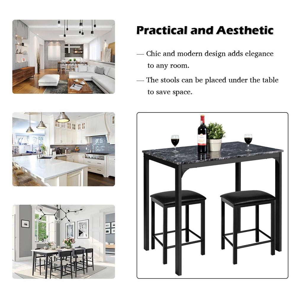 Costway Black Contemporary Modern Dining Room Set with Rectangular Table Seats 220 HW57058BK at Lowes