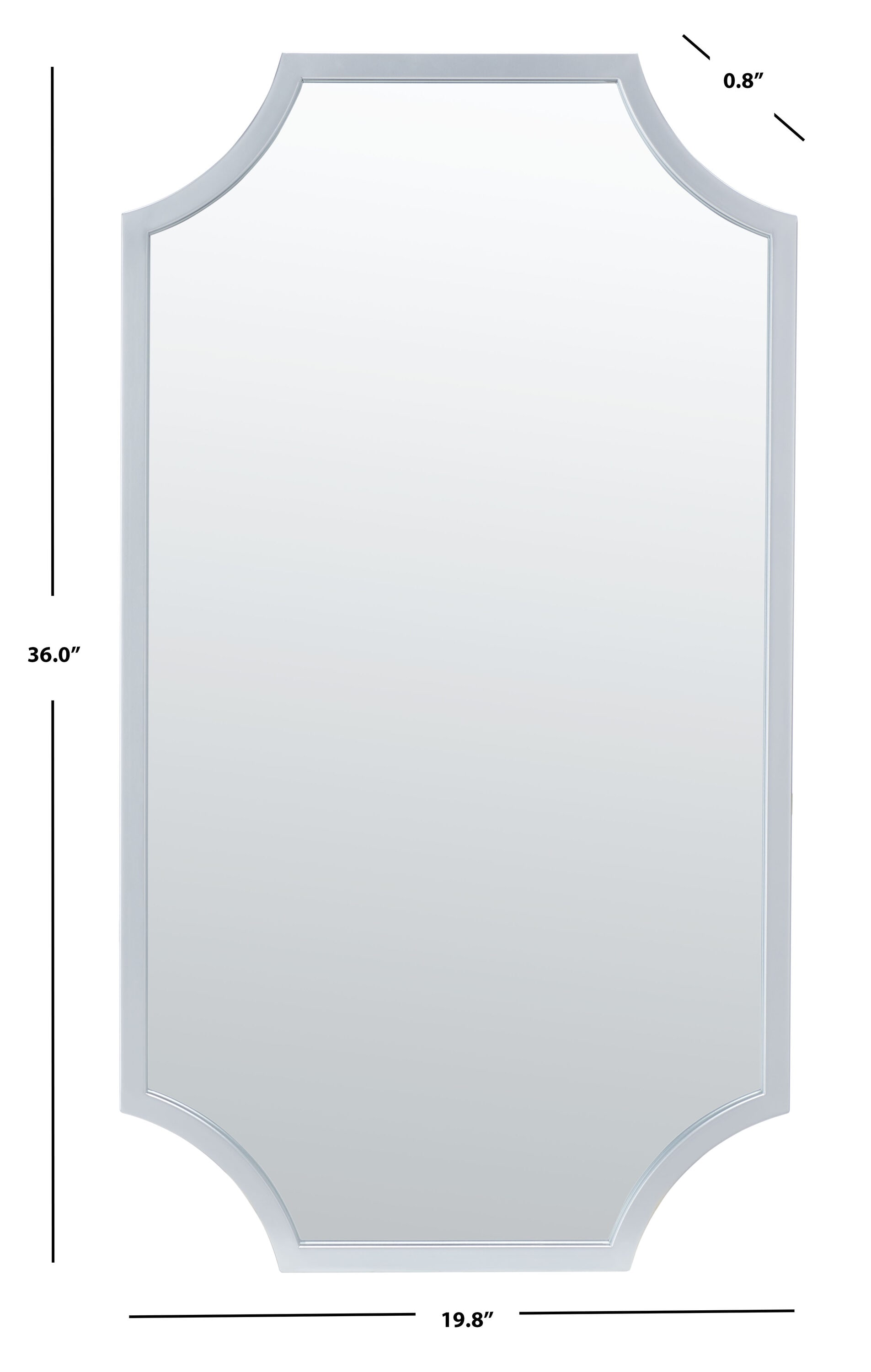 Elenin Silver Scalloped Rectangular Wall Mirror