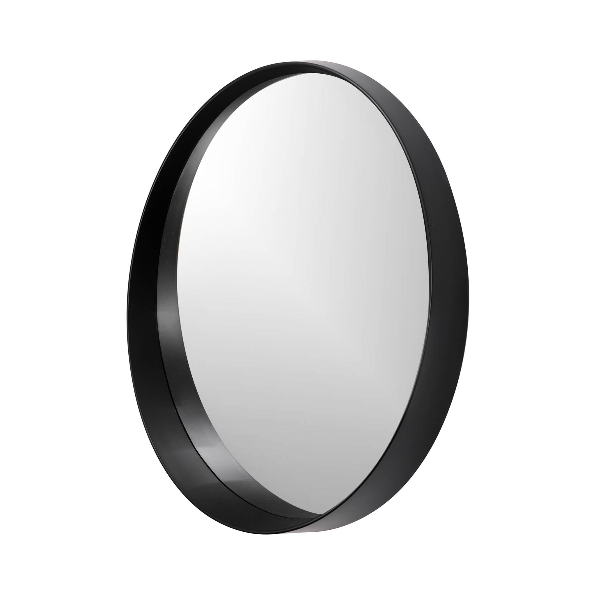 27.5-in W x 27.5-in H Round Black Framed Wall Mirror at Lowes.com