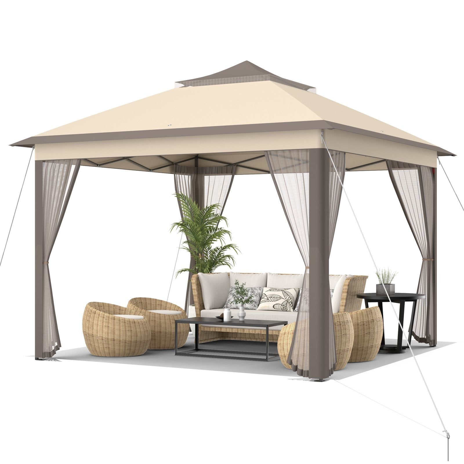 Forclover MONMBY044GY Wood-Resin-Gazebos - View #9