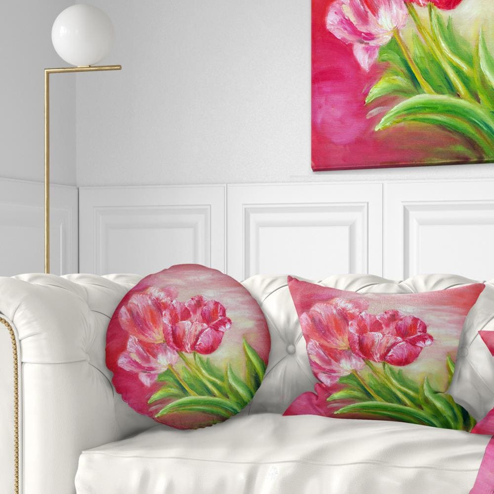 Designart CU6284-12-20 12-in x 20-in Pink Indoor Decorative Pillow