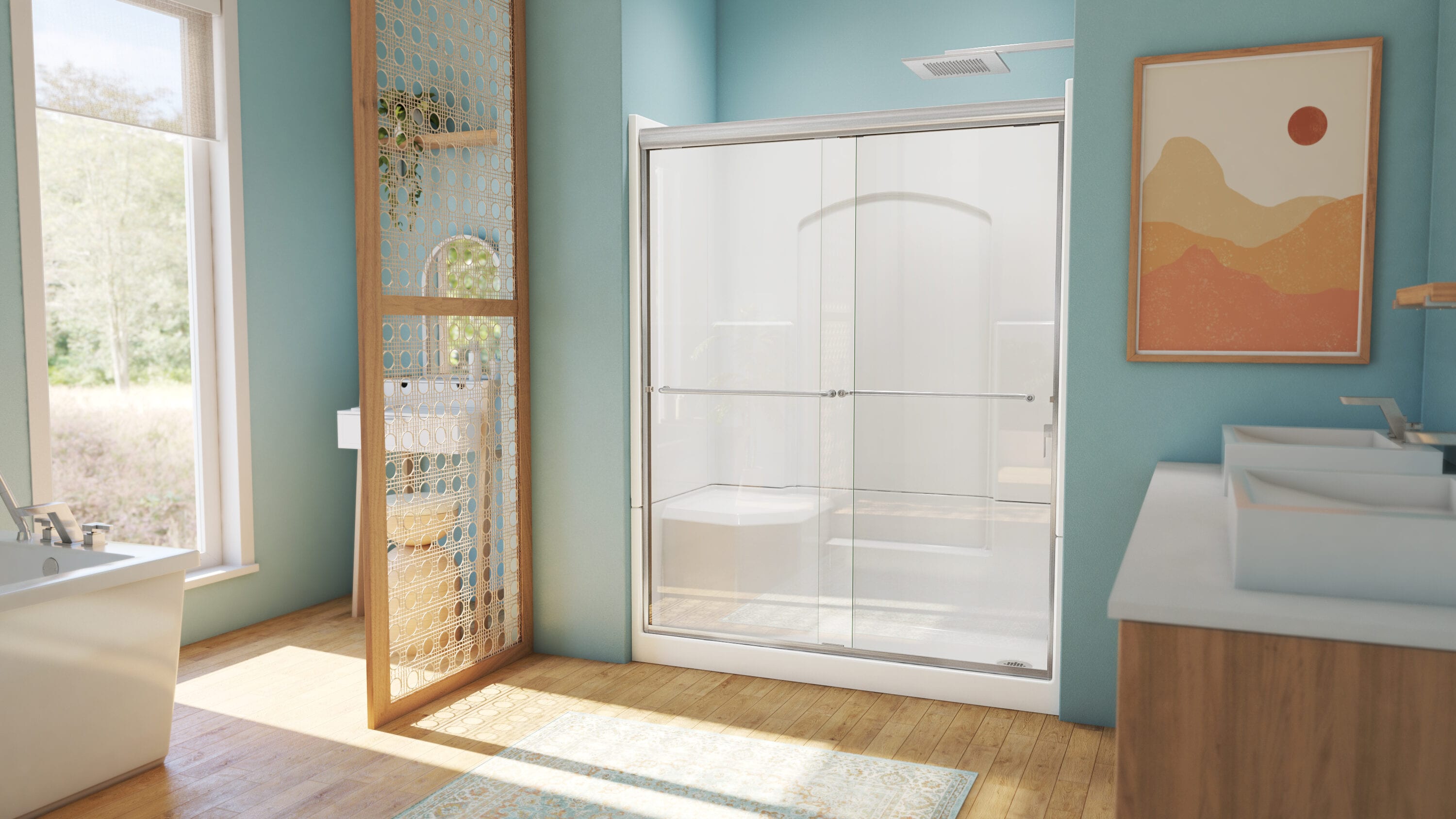 Laurel Mountain L3260SH1S4PLWB3 Alcove-Shower-Kit - View #4