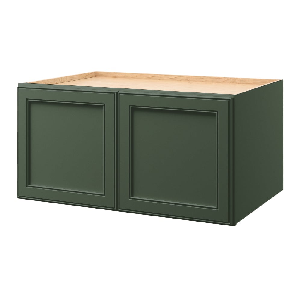 allen + roth Heathrow 36-in W x 18.125-in H x 12-in D Sage Wall Fully Assembled Cabinet (Recessed Panel Square Door Style)