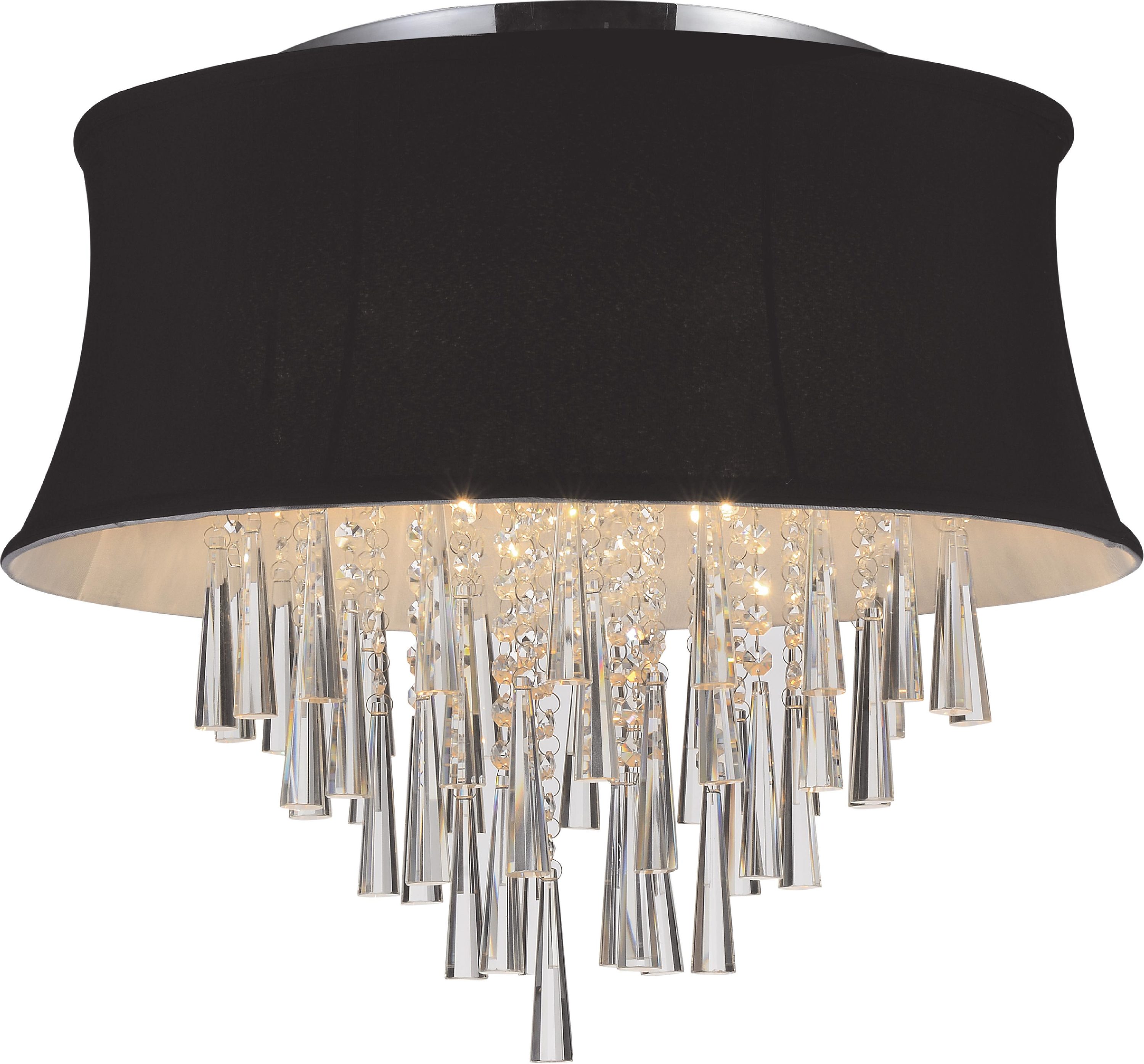 CWI Lighting 5532C22C (BLACK) Audrey 8-Light 22-in Chrome Halogen Flush Mount Light