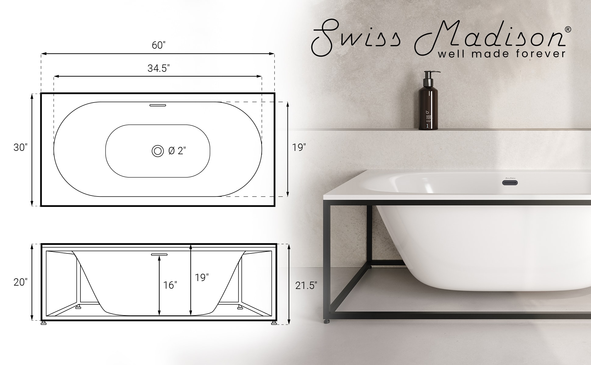 Swiss Madison SM-25-FBLOU02MB bathtubs - View #9