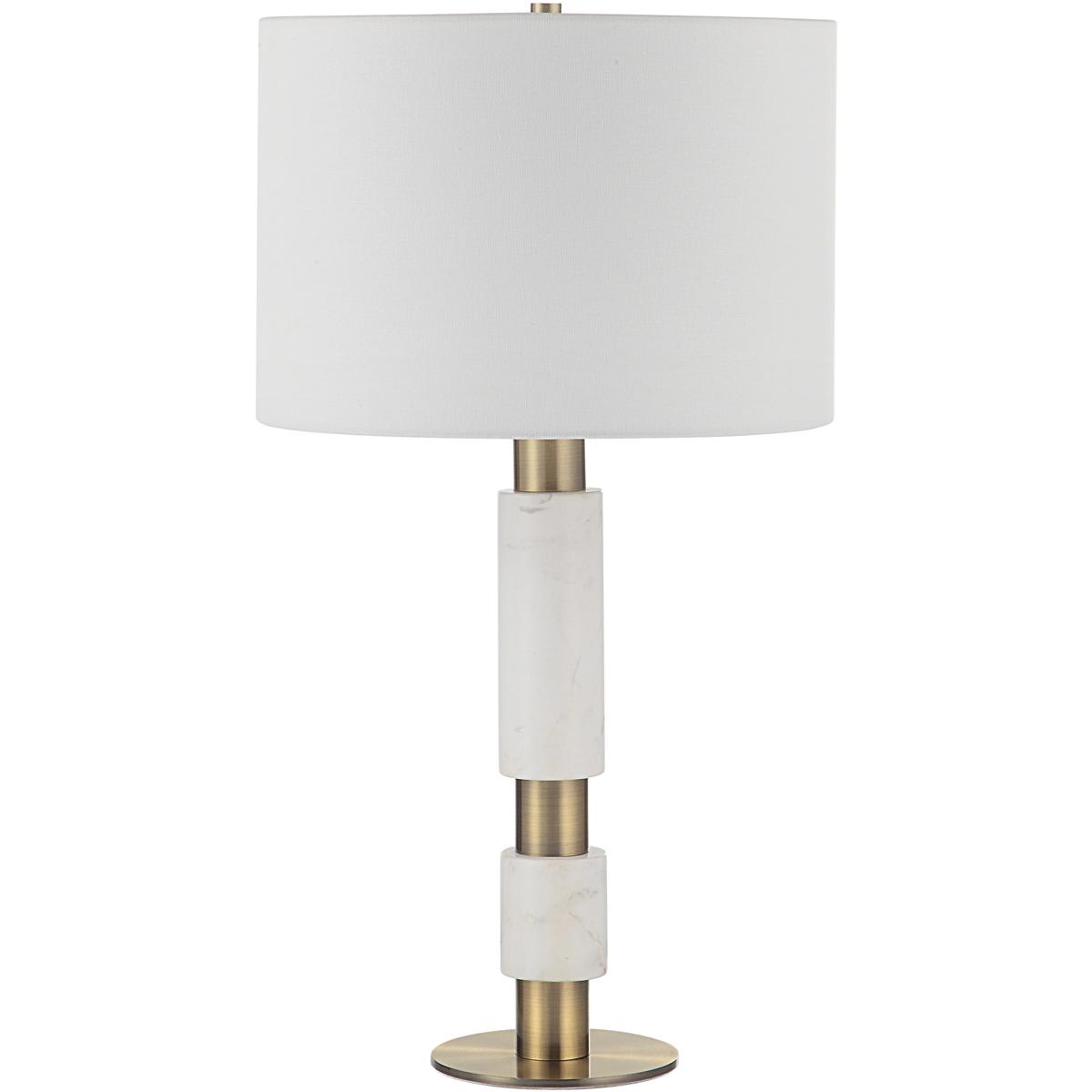 Renwil 2723863 LPT1213 Pirot Table Lamp Honed White and Antique Brushed Brass