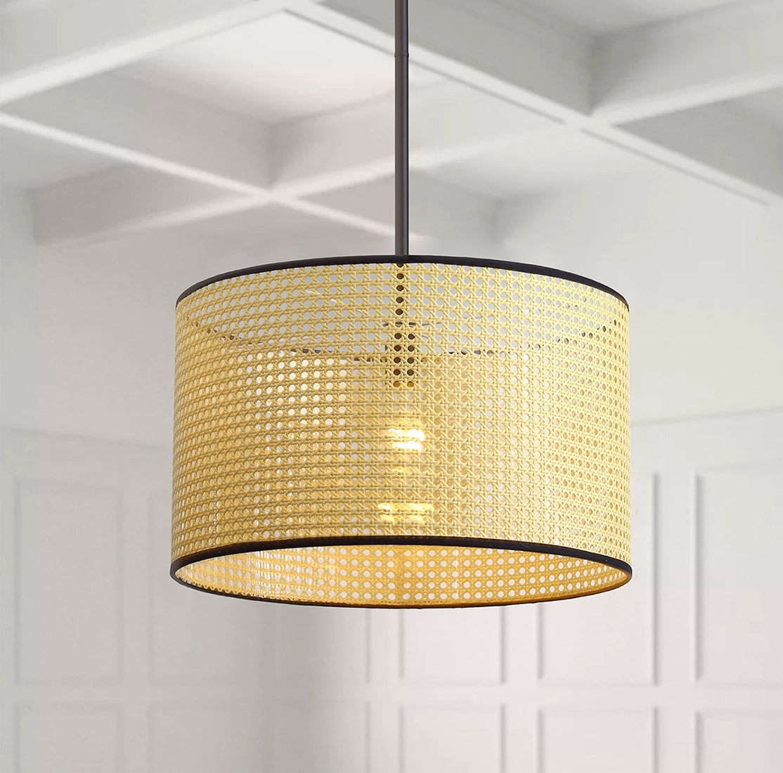 Aiwen ZSY-500G 1 -Light Black Farmhouse Cylinder Medium Hanging Pendant light