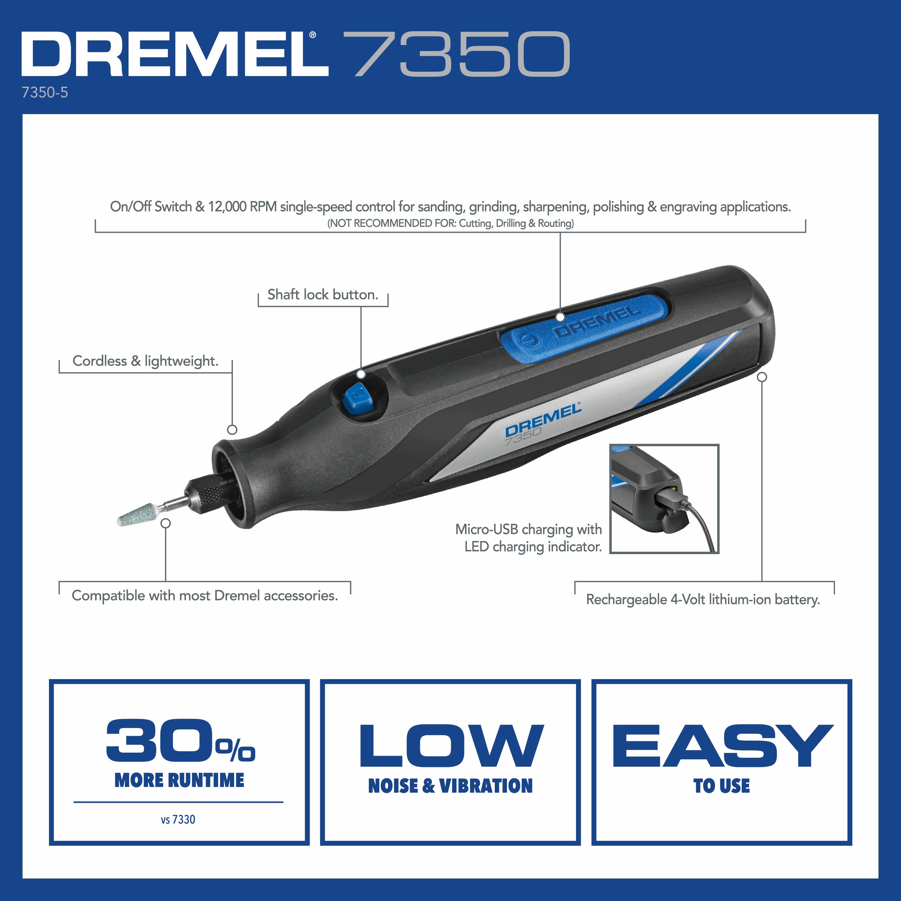 Dremel PawControl Variable Speed Cordless 4-volt Pet Grooming