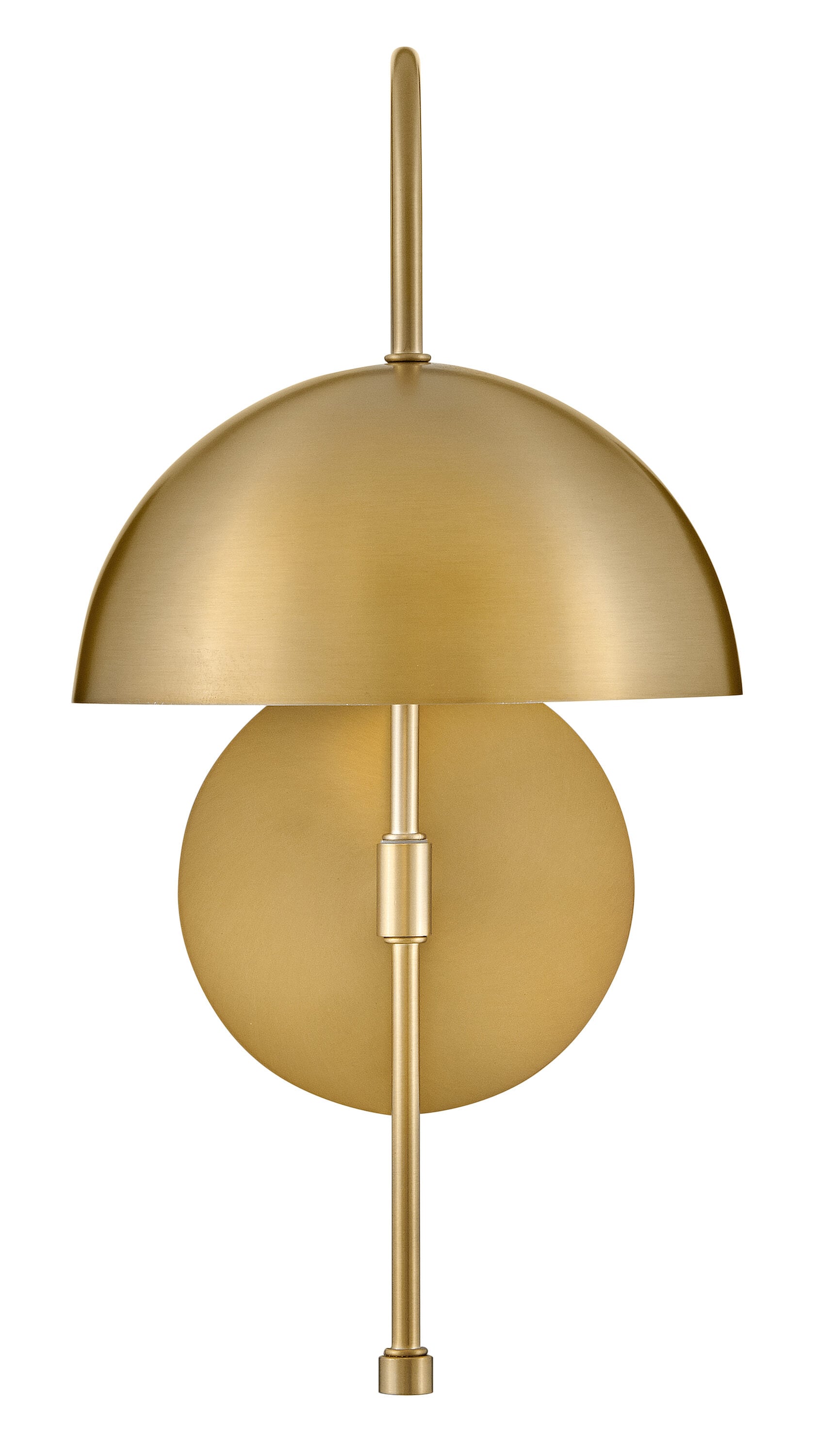 Lou Lacquered Brass and Black Mid-Century Modern Sconce