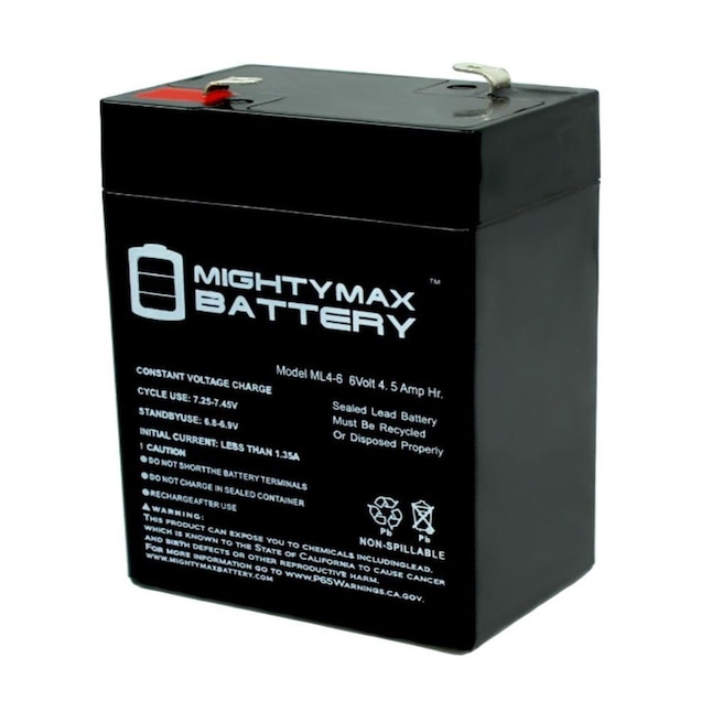 Mighty Max Battery 6V 4.5AH SLA Multipurpose Rechargeable Battery  Rechargeable Sealed Lead Acid 645 Backup Power Batteries in the Device  Replacement Batteries department at