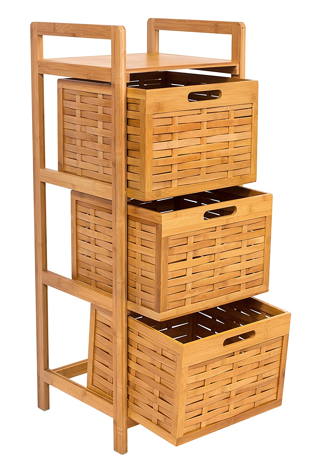 Household Essentials 3-Drawers Natural Wicker Storage Drawer Tower 23.5-in  H x 17.25-in W x 13.25-in D