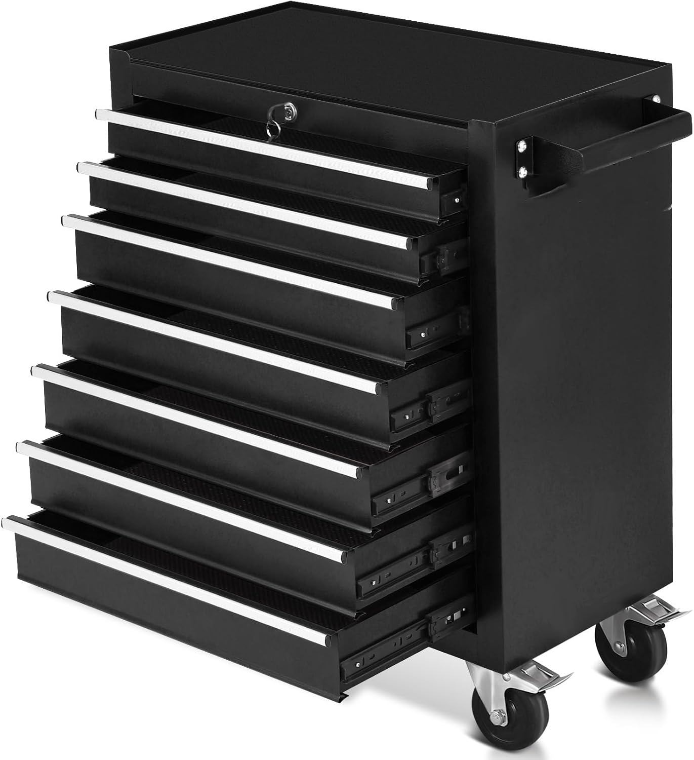 GAOMON 7-Drawer Rolling Tool Cabinet with Lock Heavy-Duty Metal Toolbox on Wheels for Garage Workshop Warehouse Black #CQC-5R9ZYBKJLXU